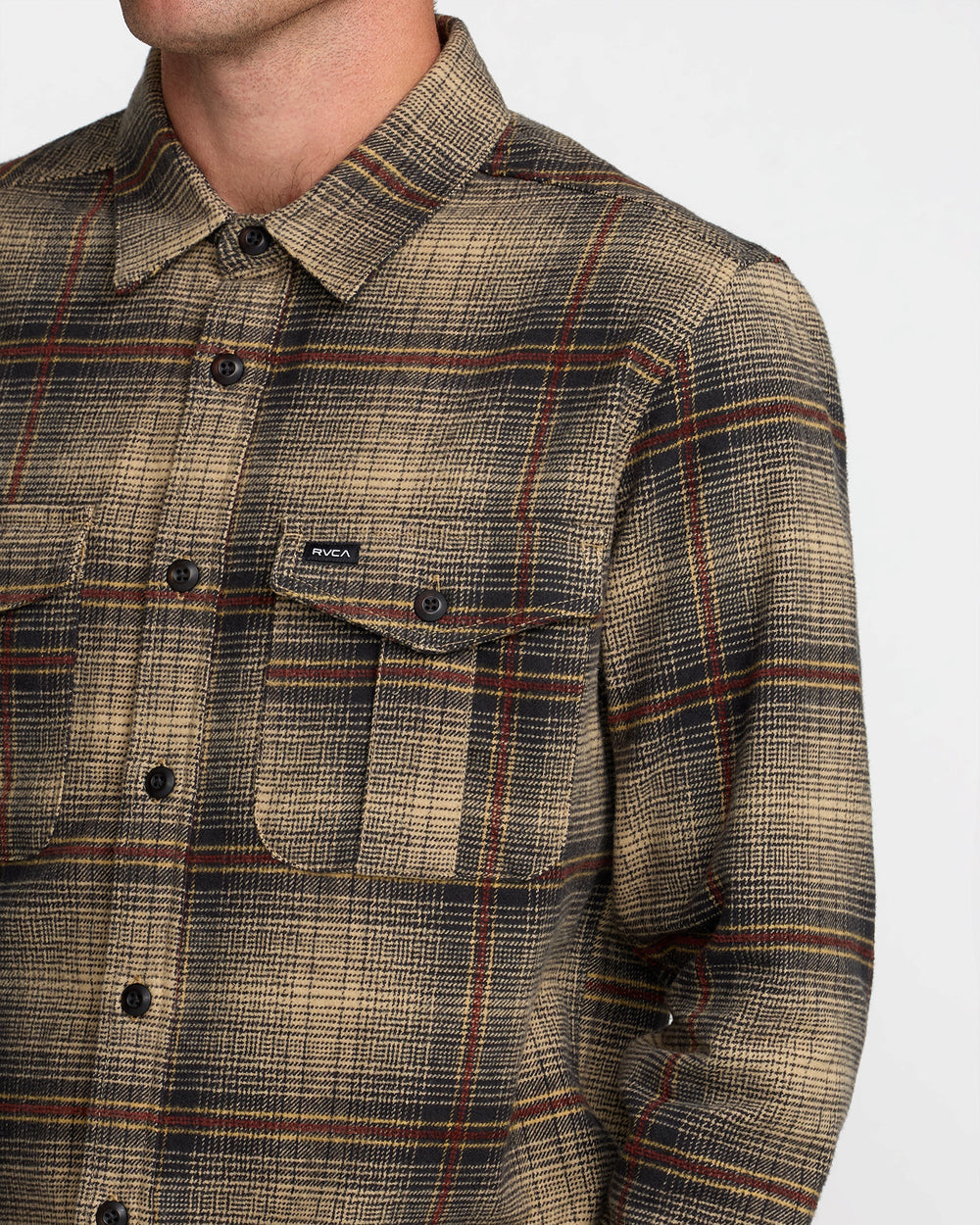 Hughes Flannel - Pirate Black | RVCA on sale