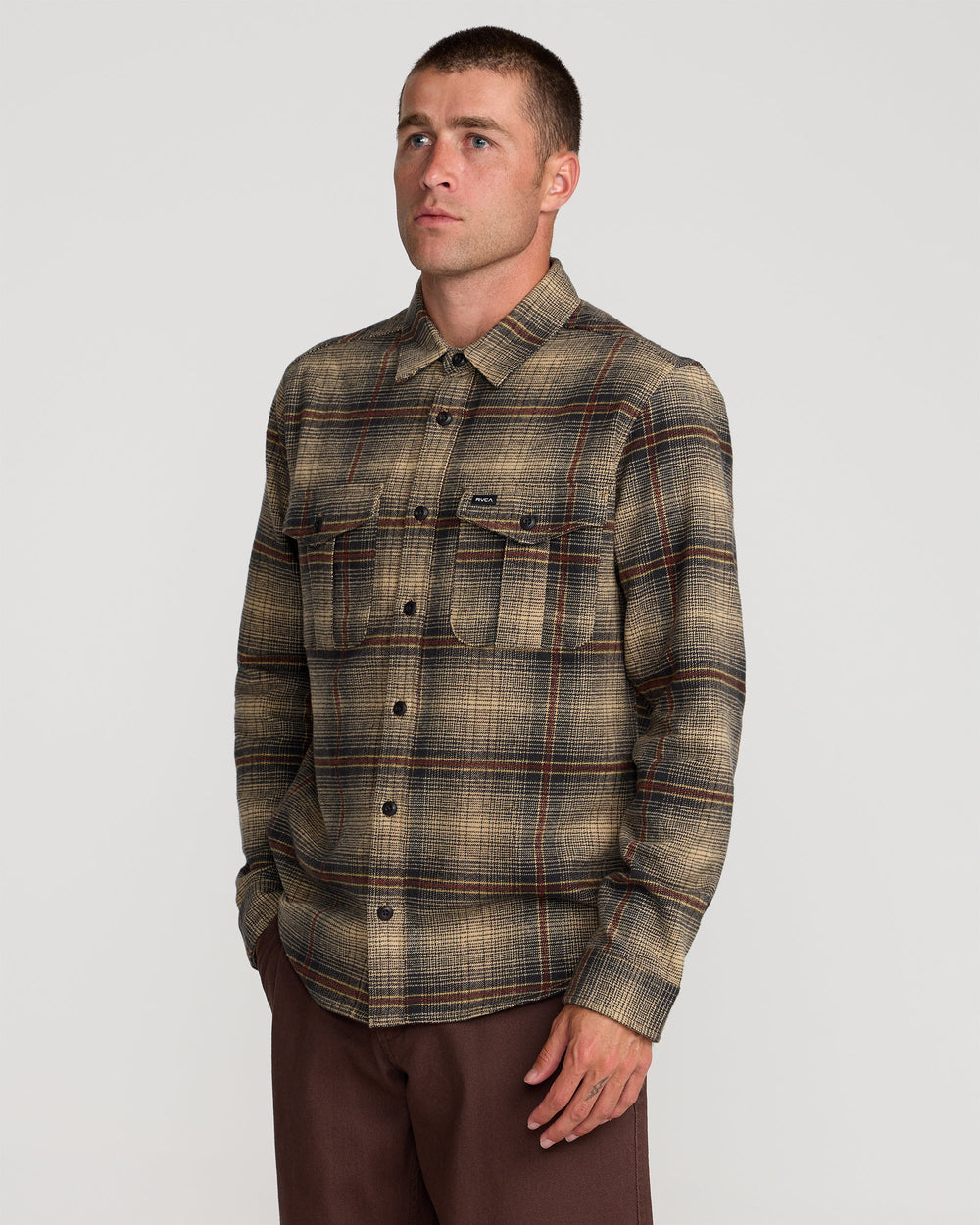 Hughes Flannel - Pirate Black | RVCA on sale