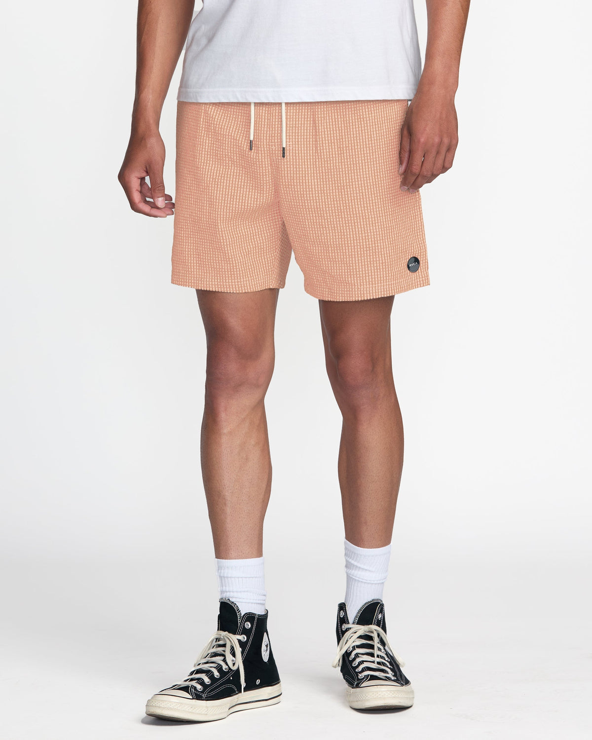 Exotica Seersucker Elastic 17" Short - Apricot | RVCA for sale