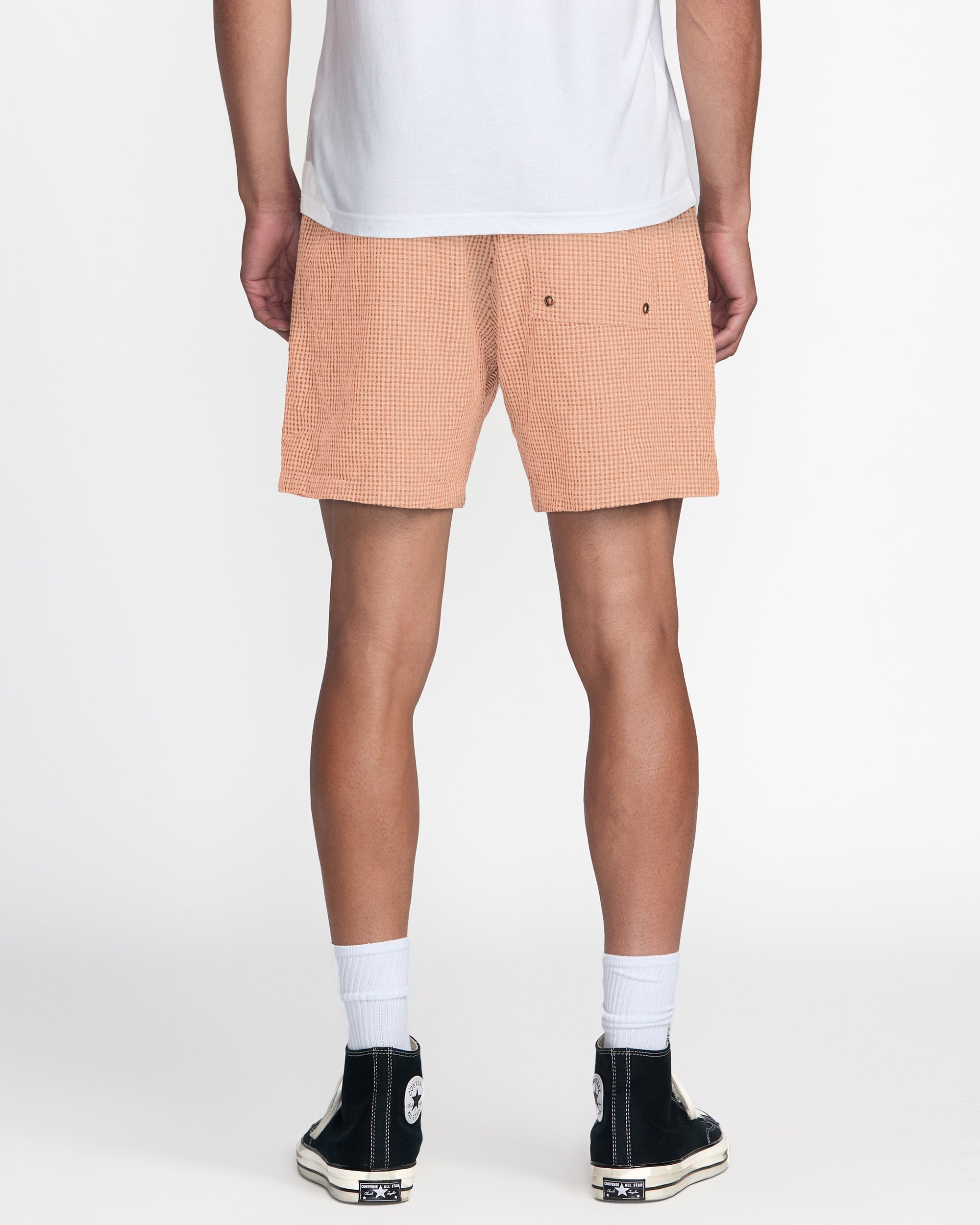 Exotica Seersucker Elastic 17" Short - Apricot | RVCA for sale