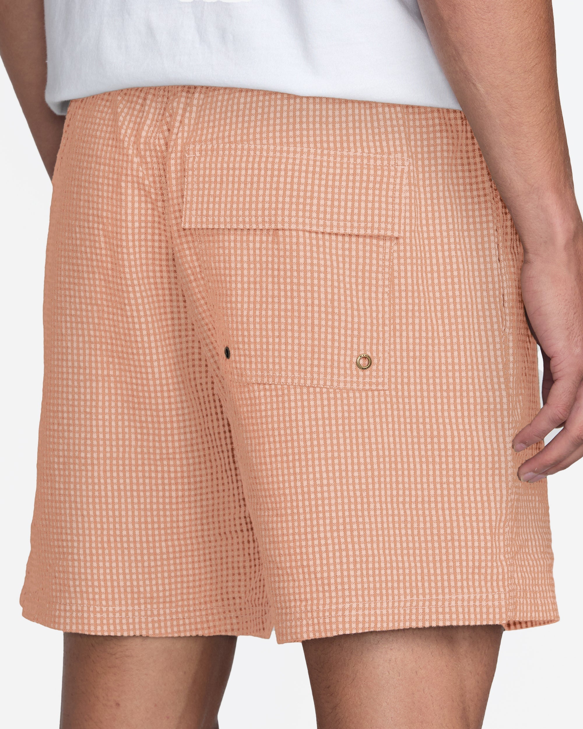 Exotica Seersucker Elastic 17" Short - Apricot | RVCA for sale
