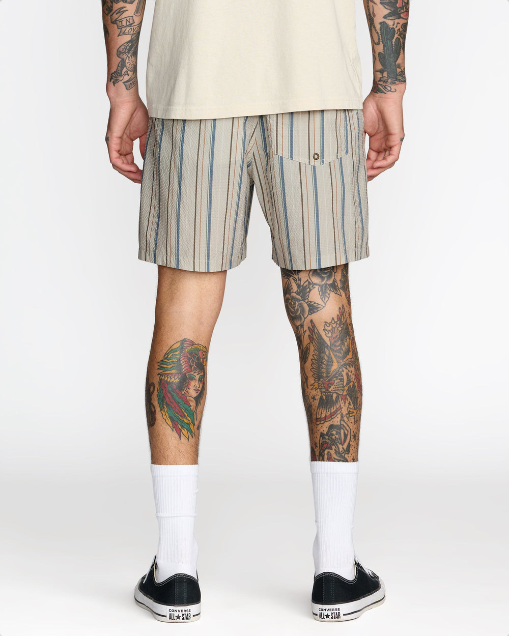 Exotica Seersucker Elastic 17" - Light Khaki | RVCA discount