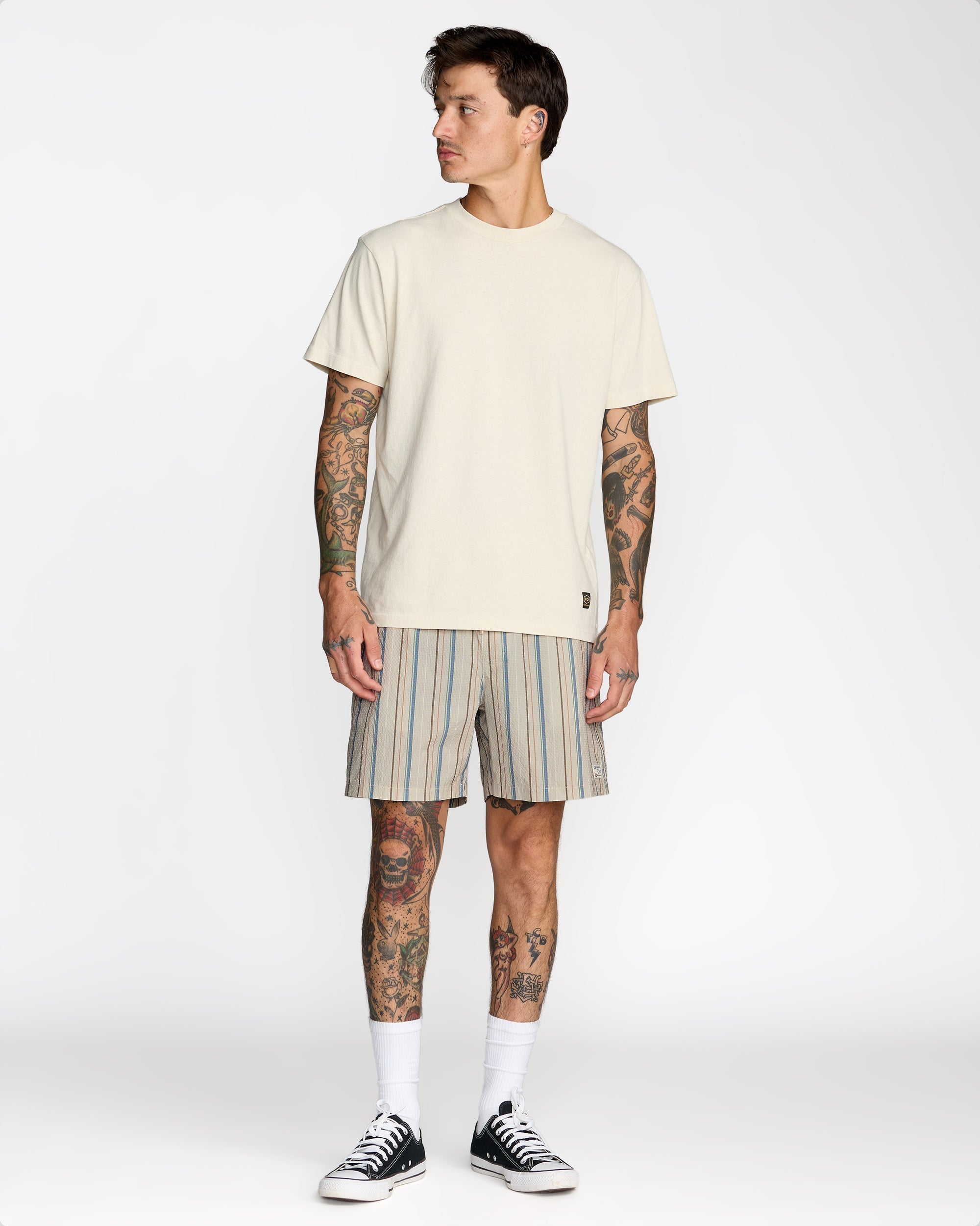 Exotica Seersucker Elastic 17" - Light Khaki | RVCA discount