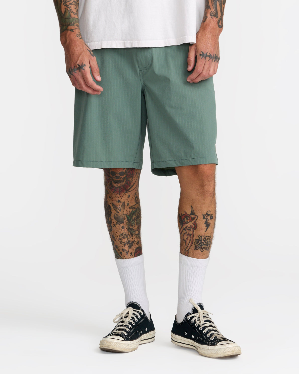 VAcancy Ghost Stripe 19" Shorts - Jade | RVCA discount