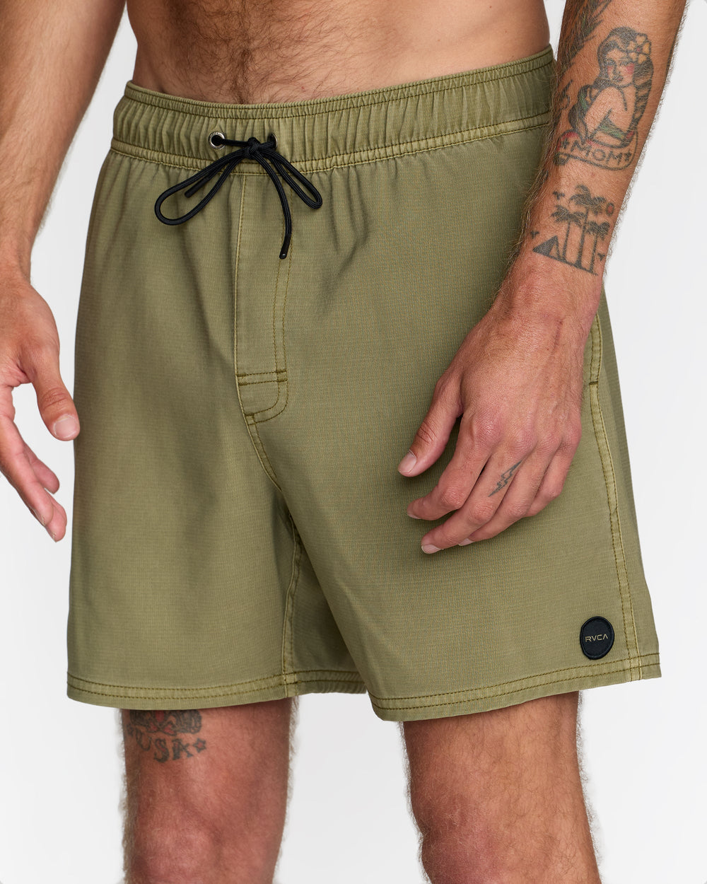 VA Pigment Elastic Short Trunk 16" - Martini Olive | RVCA outlet