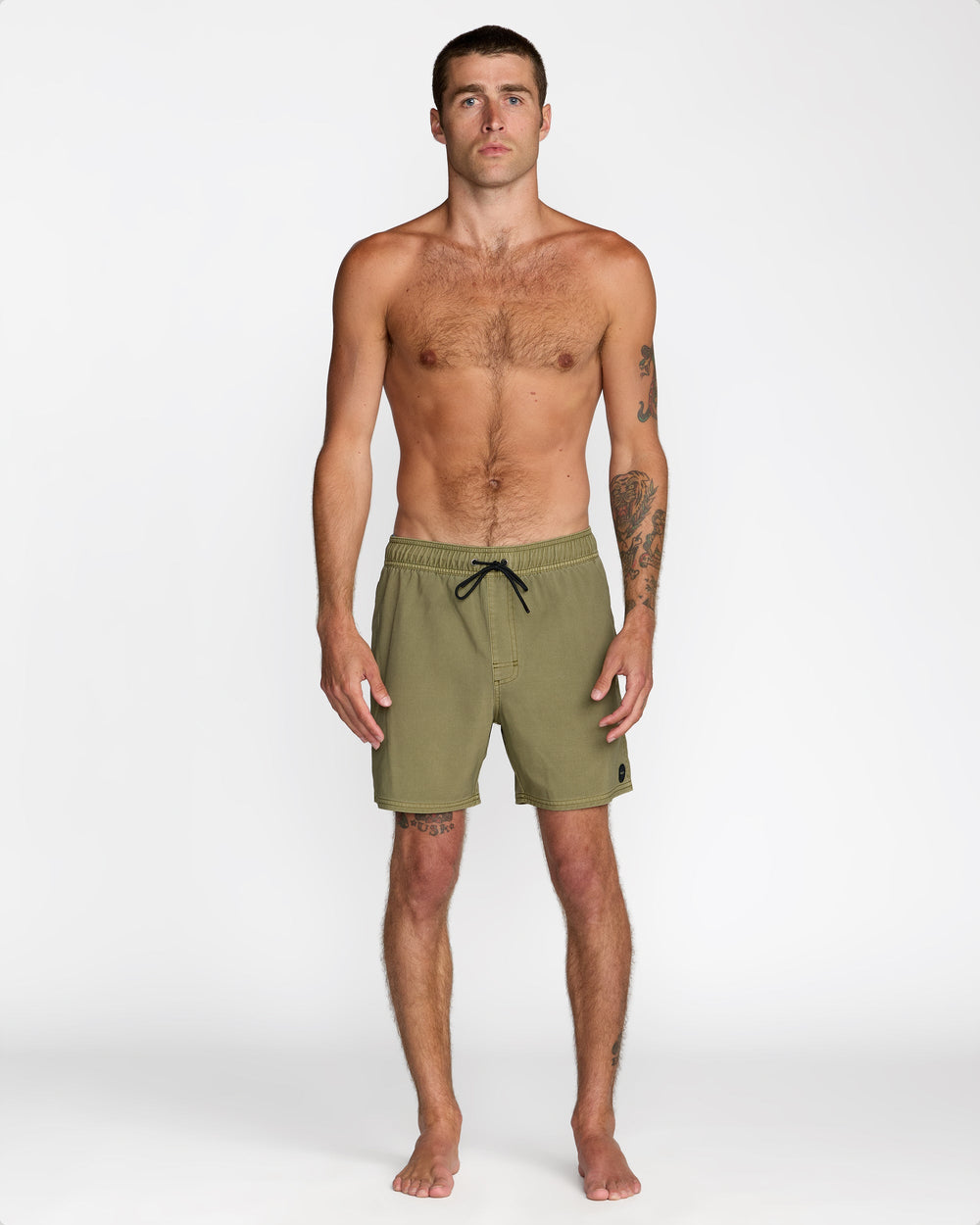 VA Pigment Elastic Short Trunk 16" - Martini Olive | RVCA outlet