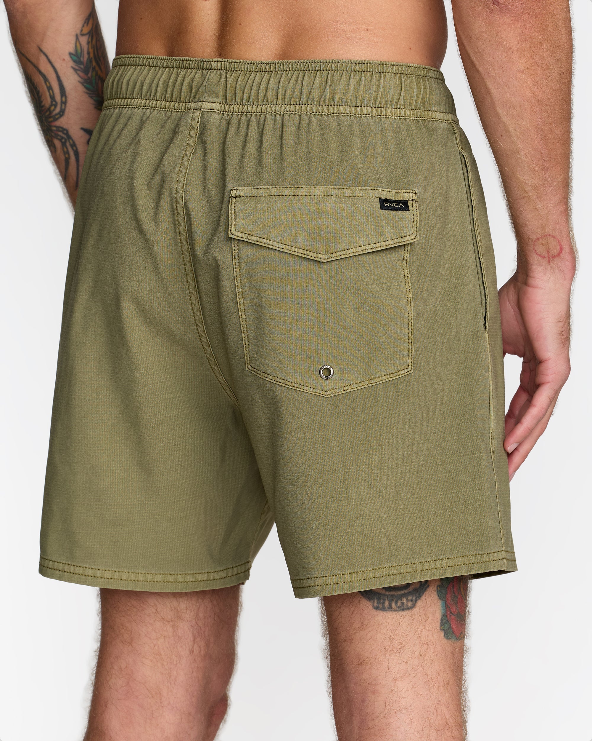 VA Pigment Elastic Short Trunk 16" - Martini Olive | RVCA outlet