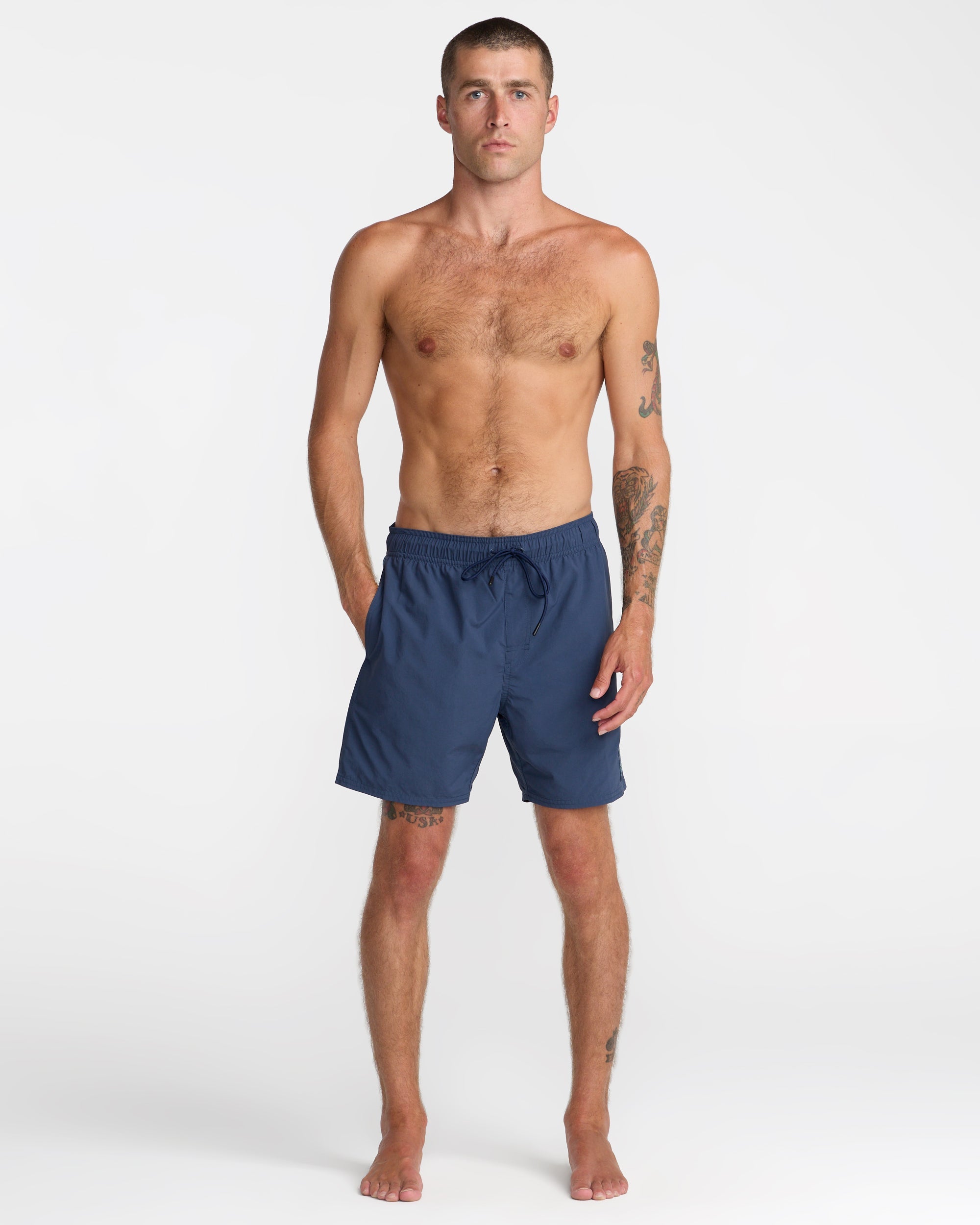 Crest Elastic 17" Shorts - Moody Blue | RVCA for sale
