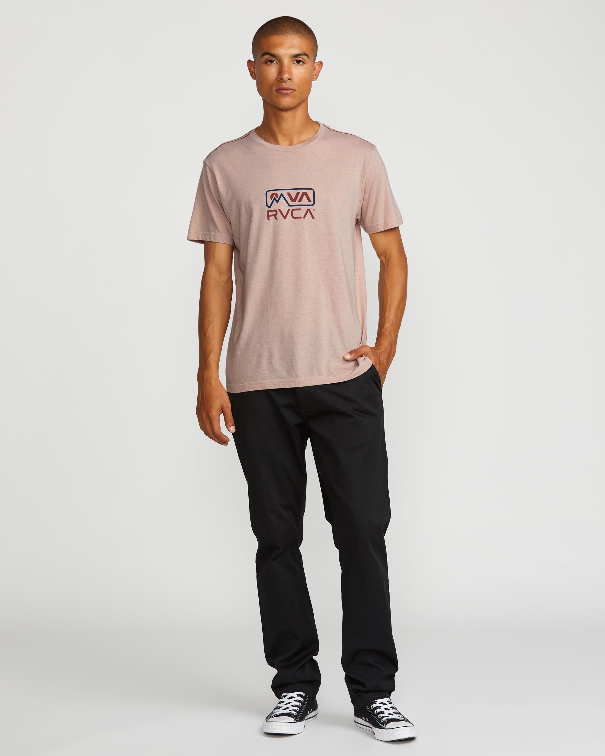 MNT RVCA Short Sleeve Tee - Pale Mauve | RVCA discount
