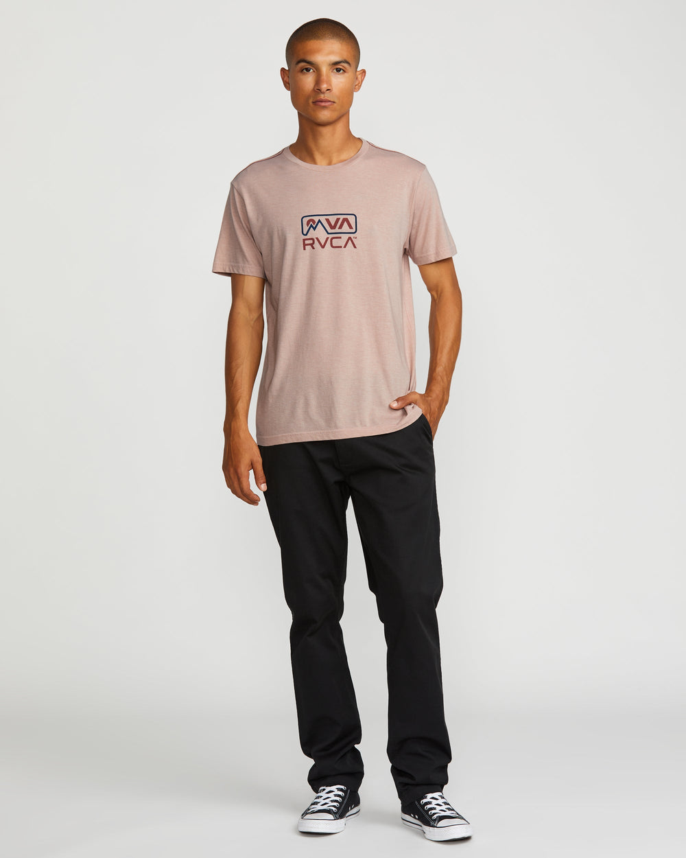 MNT RVCA Short Sleeve Tee - Pale Mauve | RVCA discount