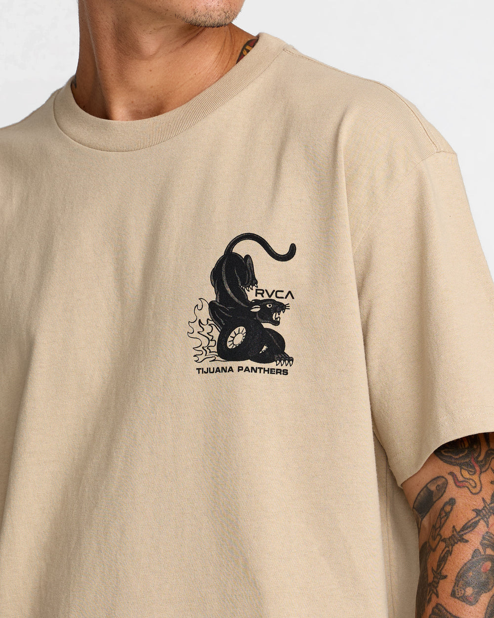 Burner Short Sleeve Tee - Khaki | RVCA on sale
