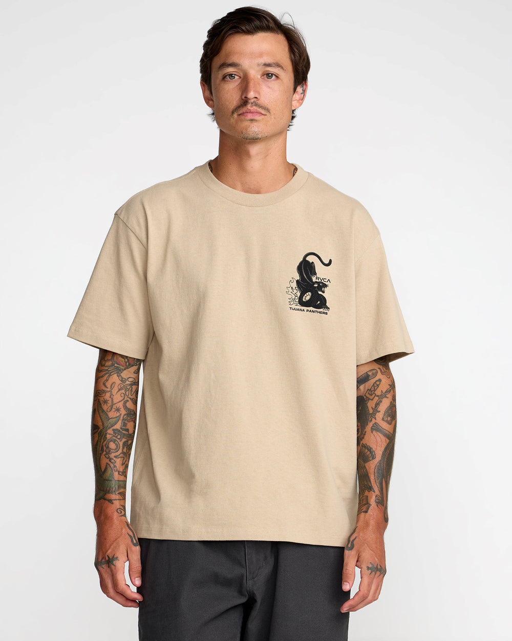 Burner Short Sleeve Tee - Khaki | RVCA on sale