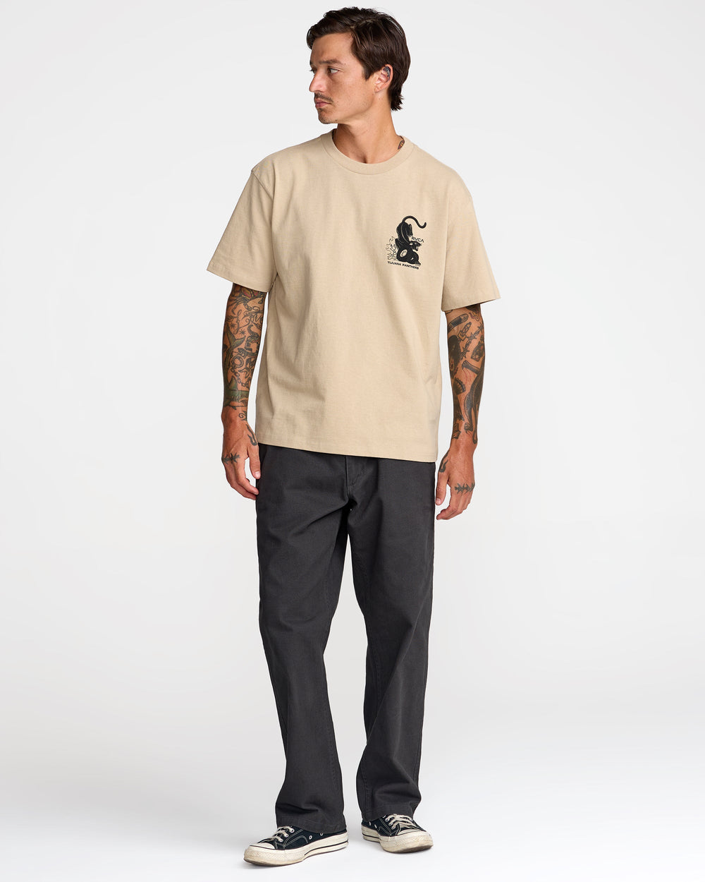Burner Short Sleeve Tee - Khaki | RVCA on sale