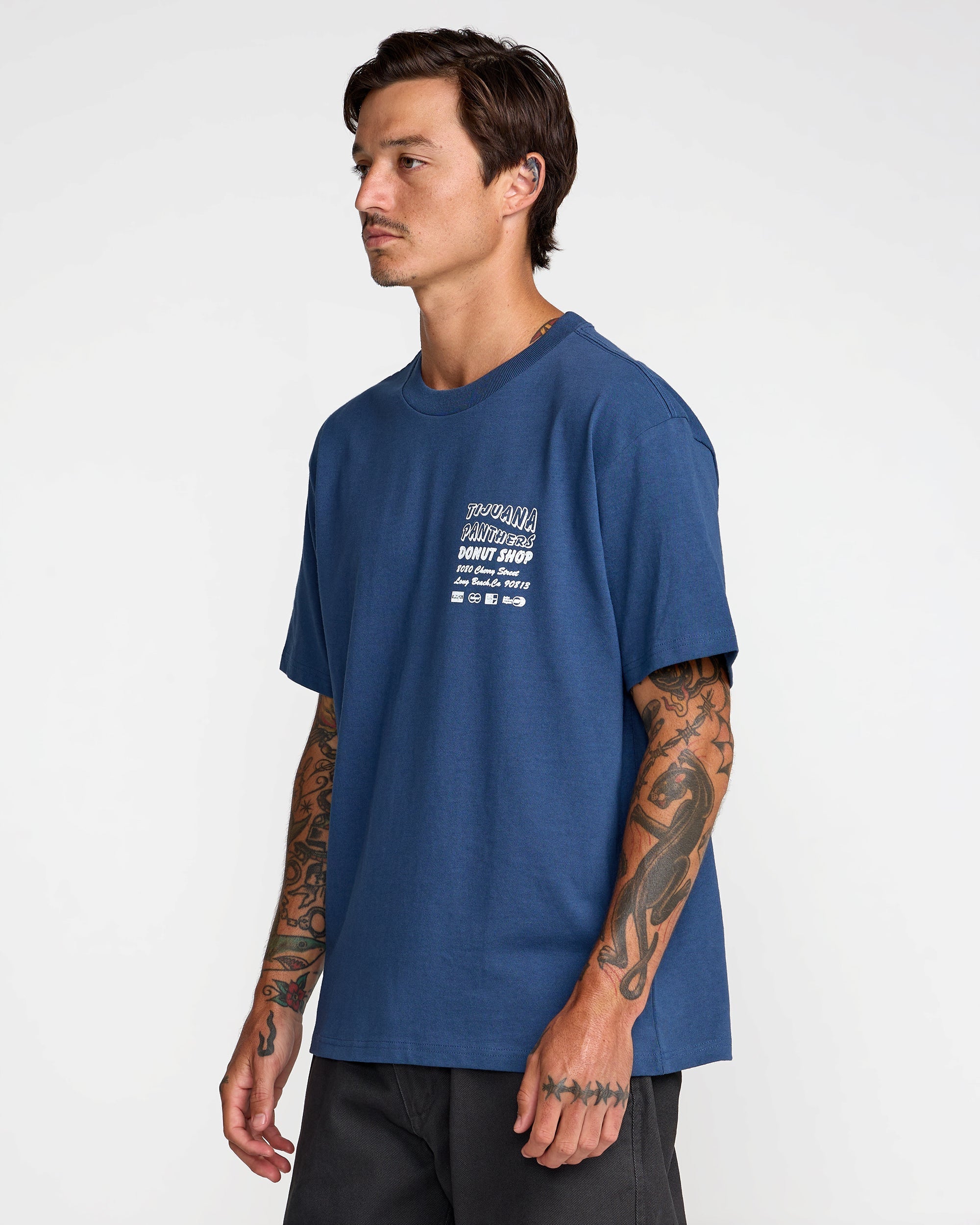 CS Donut Shop Short Sleeve Tee - Dark Denim | RVCA for sale