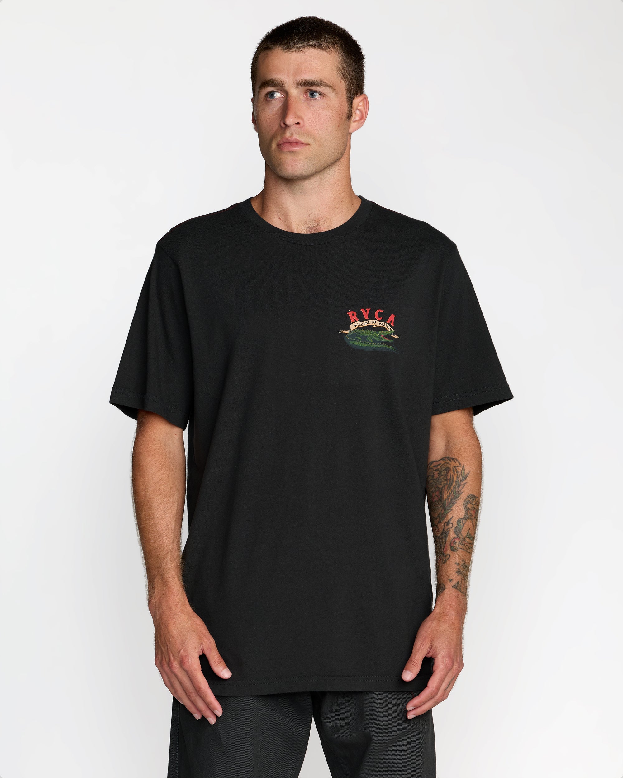 Welcome To RVCA Short Sleeve Tee - Pirate Black | RVCA near me