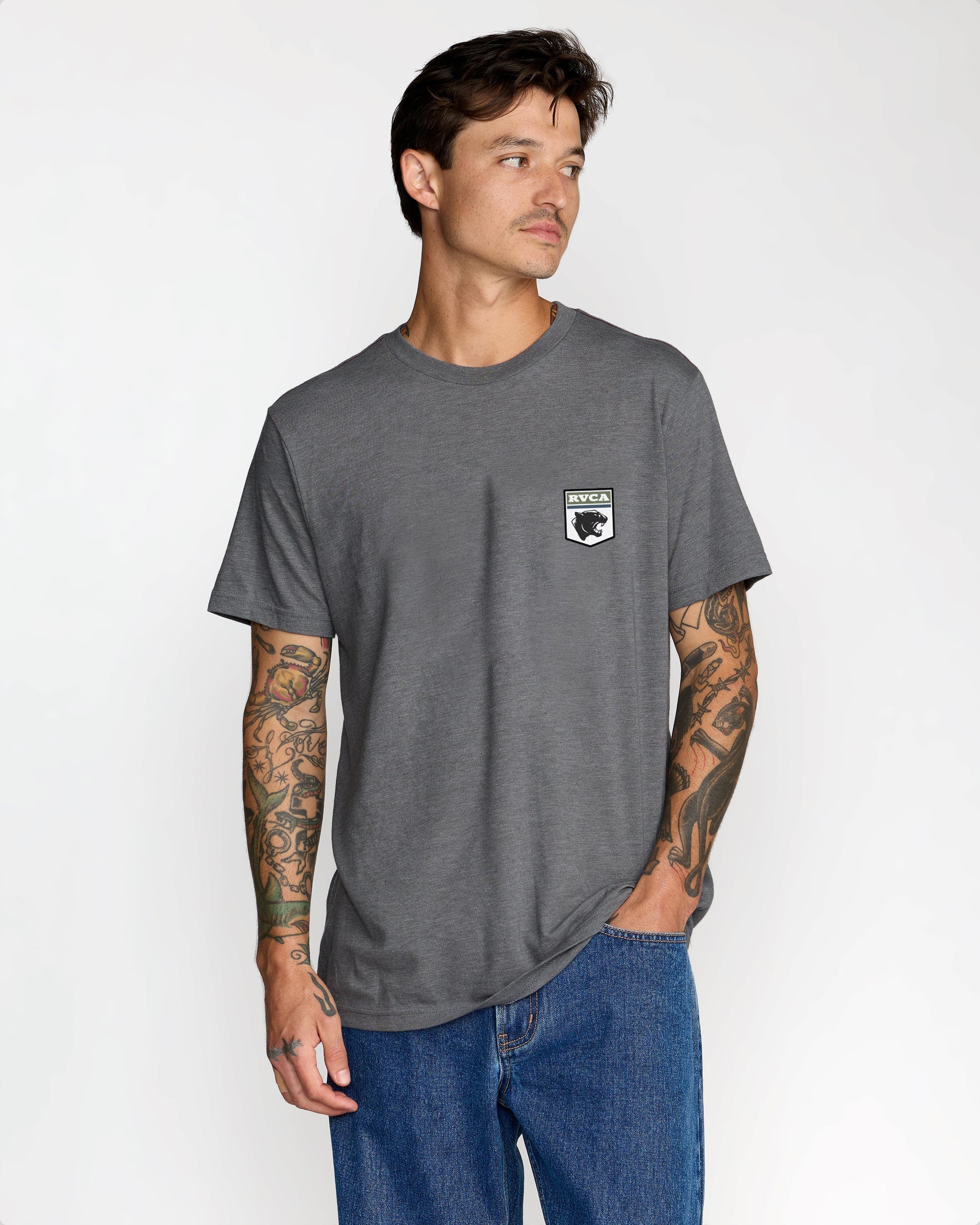 Pantero Short Sleeve Tee - Smoke | RVCA on sale