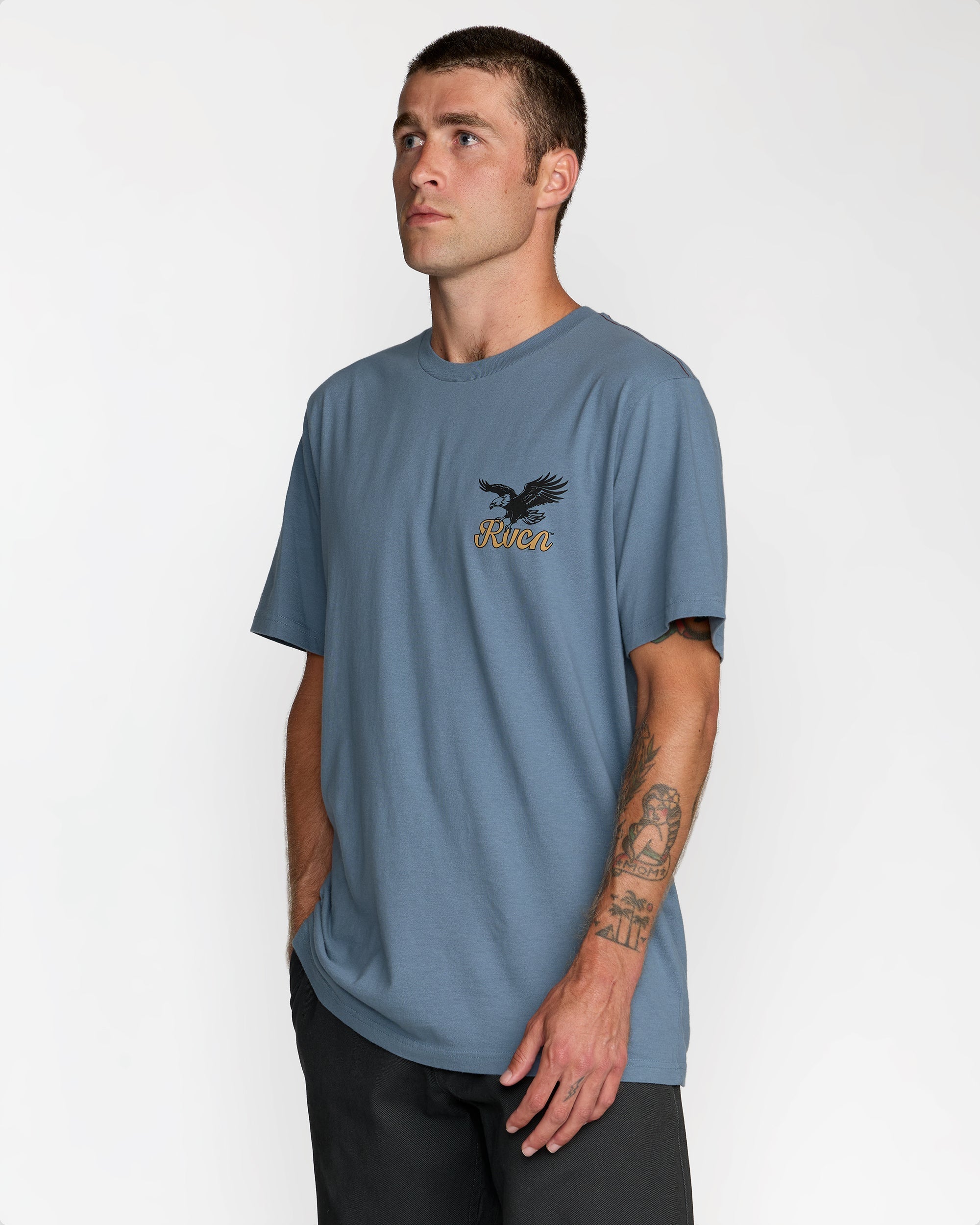 On Wings Short Sleeve Tee - Vintage Navy | RVCA US