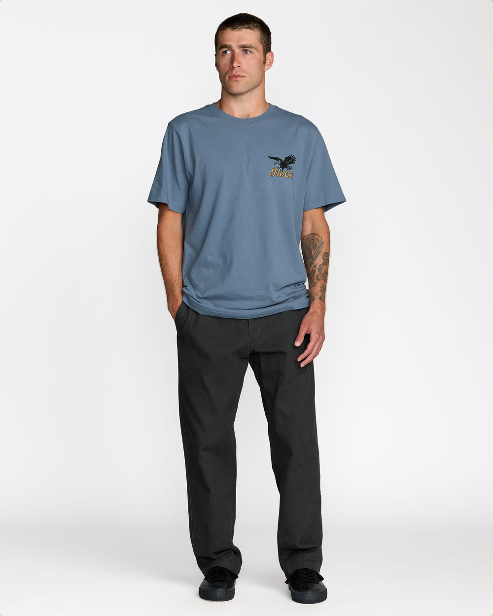 On Wings Short Sleeve Tee - Vintage Navy | RVCA US