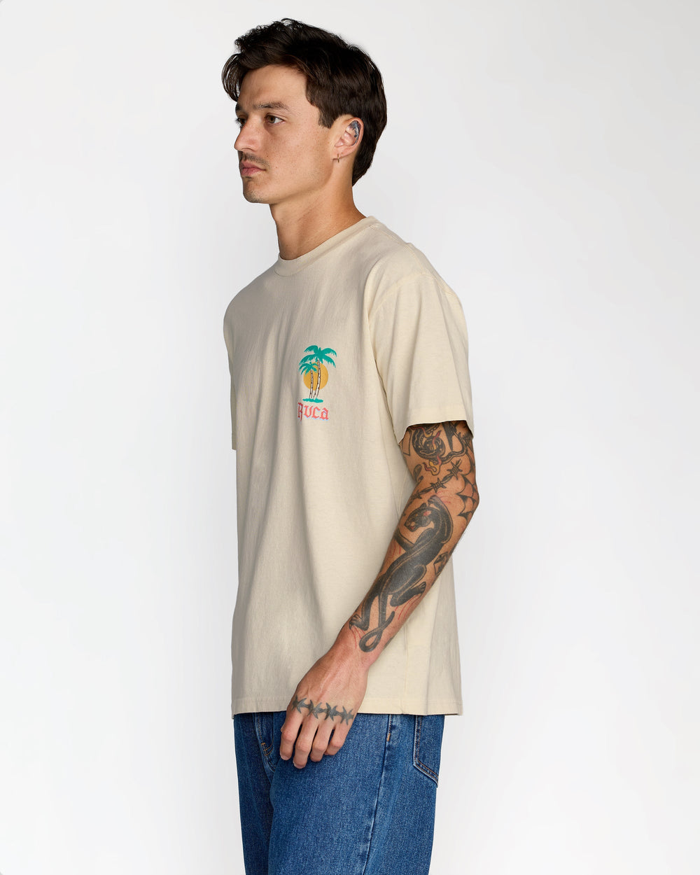 Frond Mural Short Sleeve Tee - Ceramic | RVCA on sale