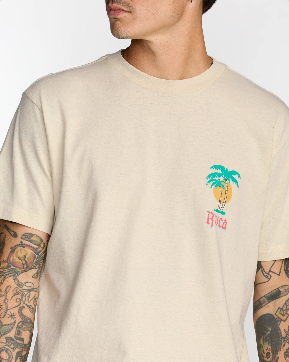 Frond Mural Short Sleeve Tee - Ceramic | RVCA on sale