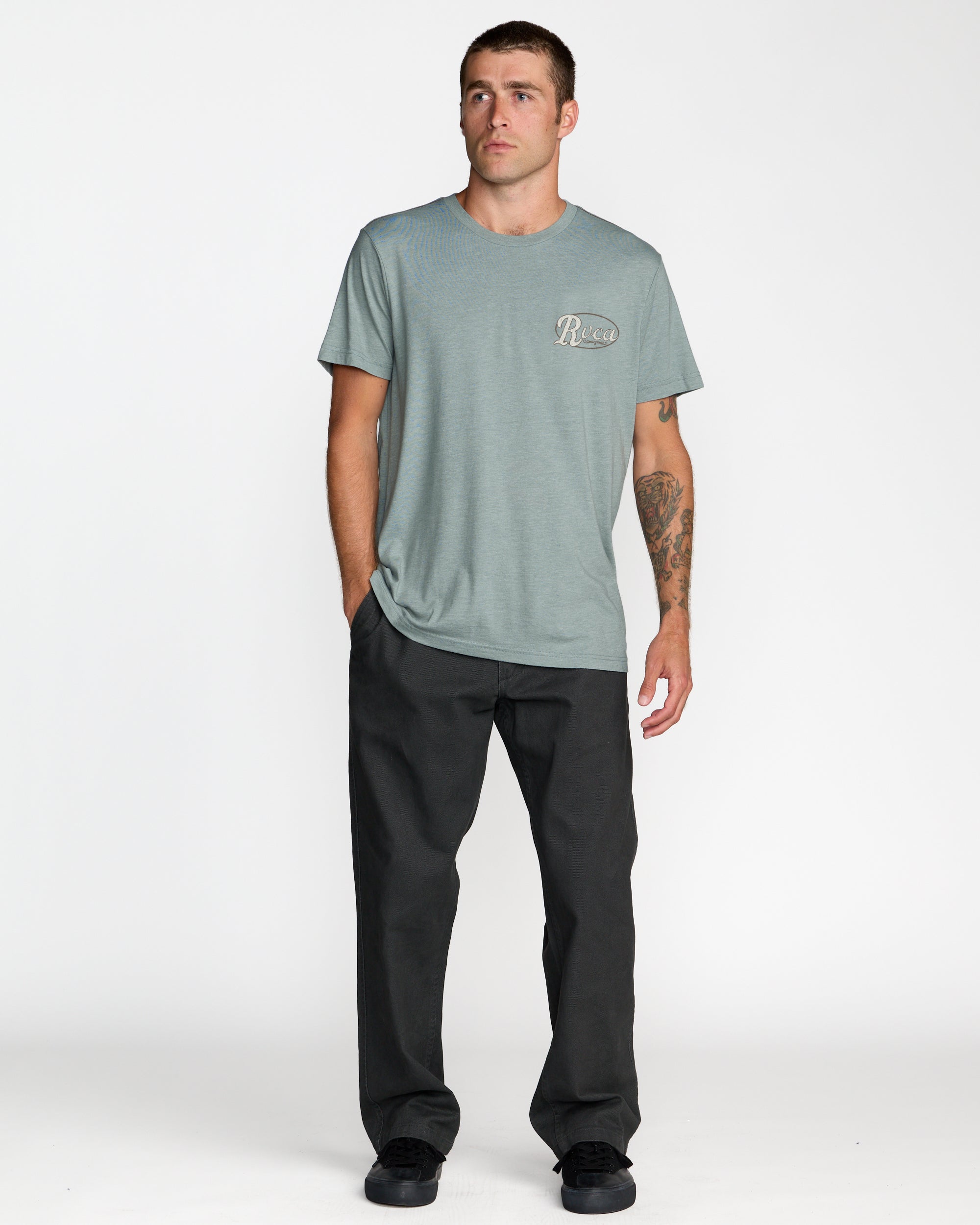 Corral Short Sleeve Tee - Lead | RVCA online