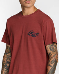 Emscript Short Sleeve Tee - Dusty Red | RVCA for sale