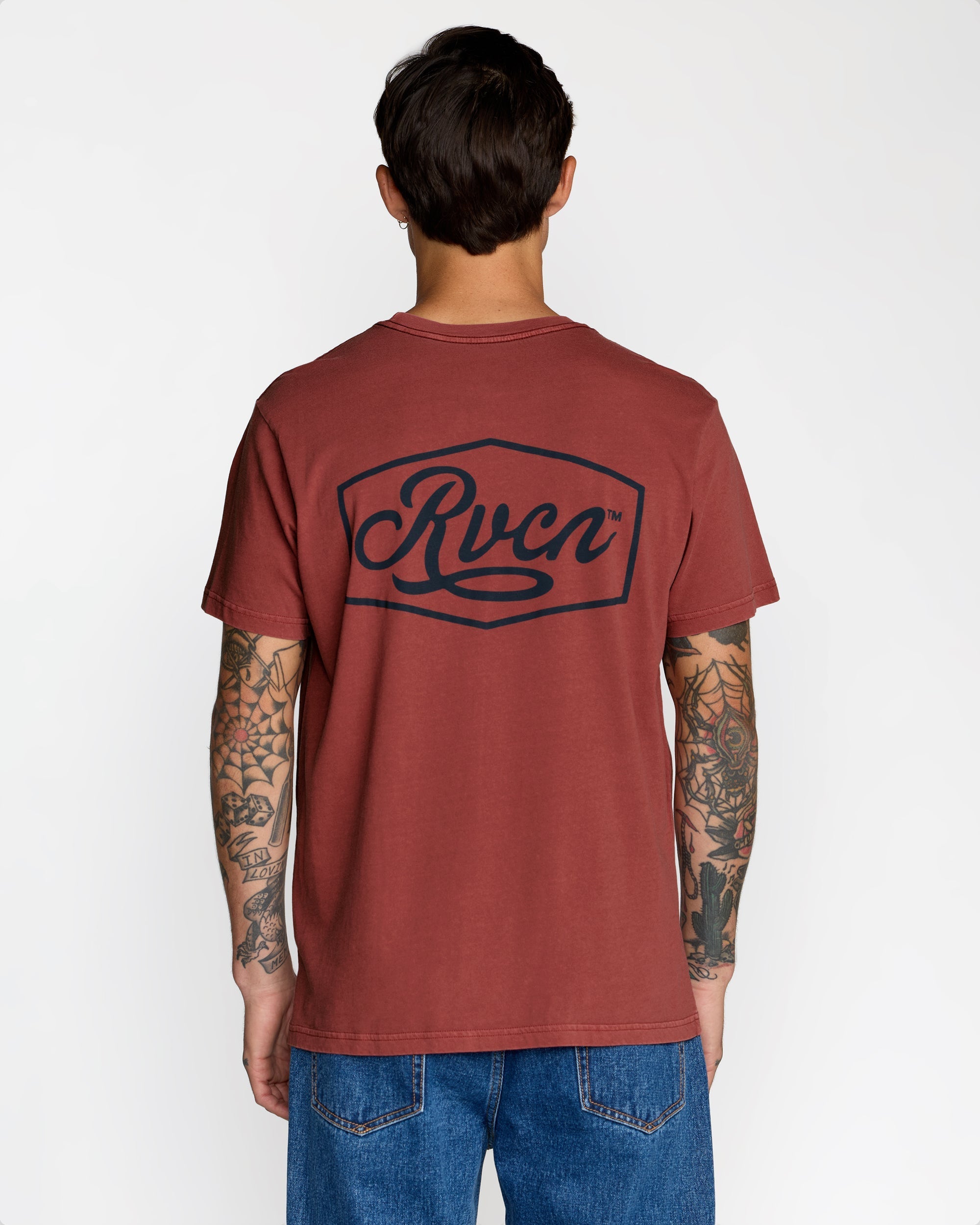 Emscript Short Sleeve Tee - Dusty Red | RVCA for sale