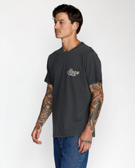 Emscript Short Sleeve Tee - Pirate Black | RVCA on sale