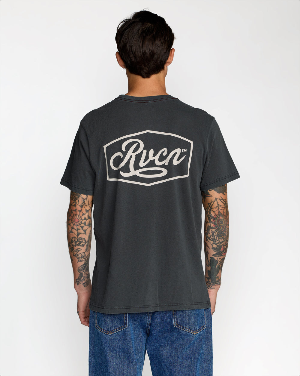 Emscript Short Sleeve Tee - Pirate Black | RVCA on sale