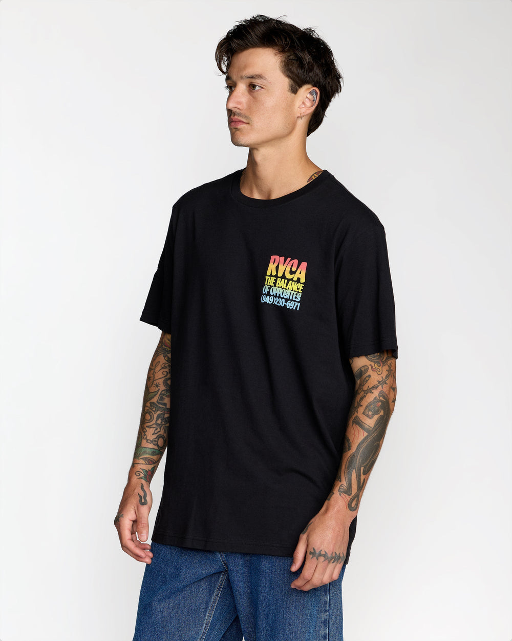 Screen Fade Short Sleeve Tee - Black | RVCA near me