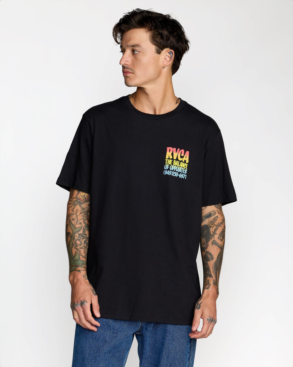 Screen Fade Short Sleeve Tee - Black | RVCA near me
