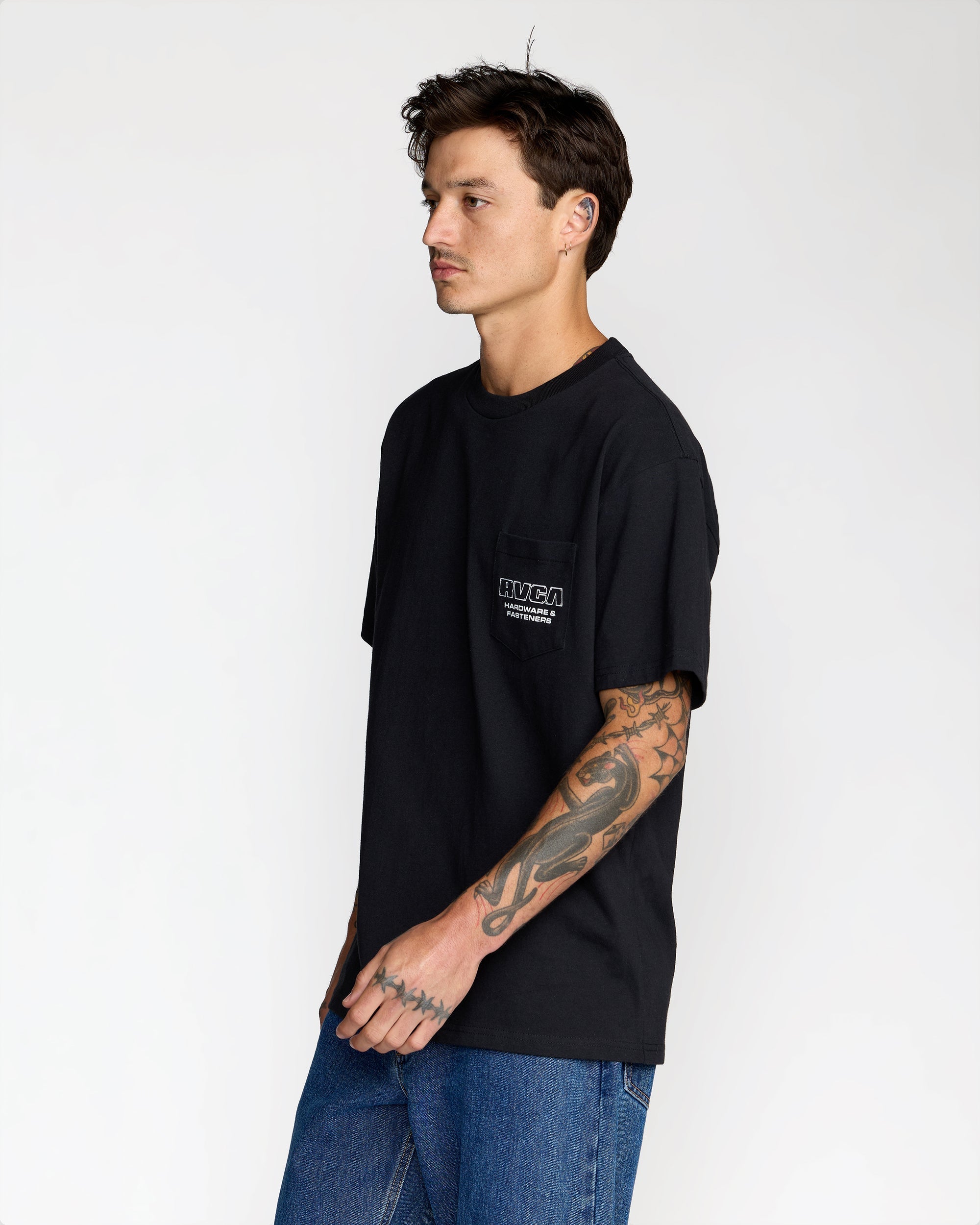 RVCA Fasteners Pocket Short Sleeve Tee - Black | RVCA near me