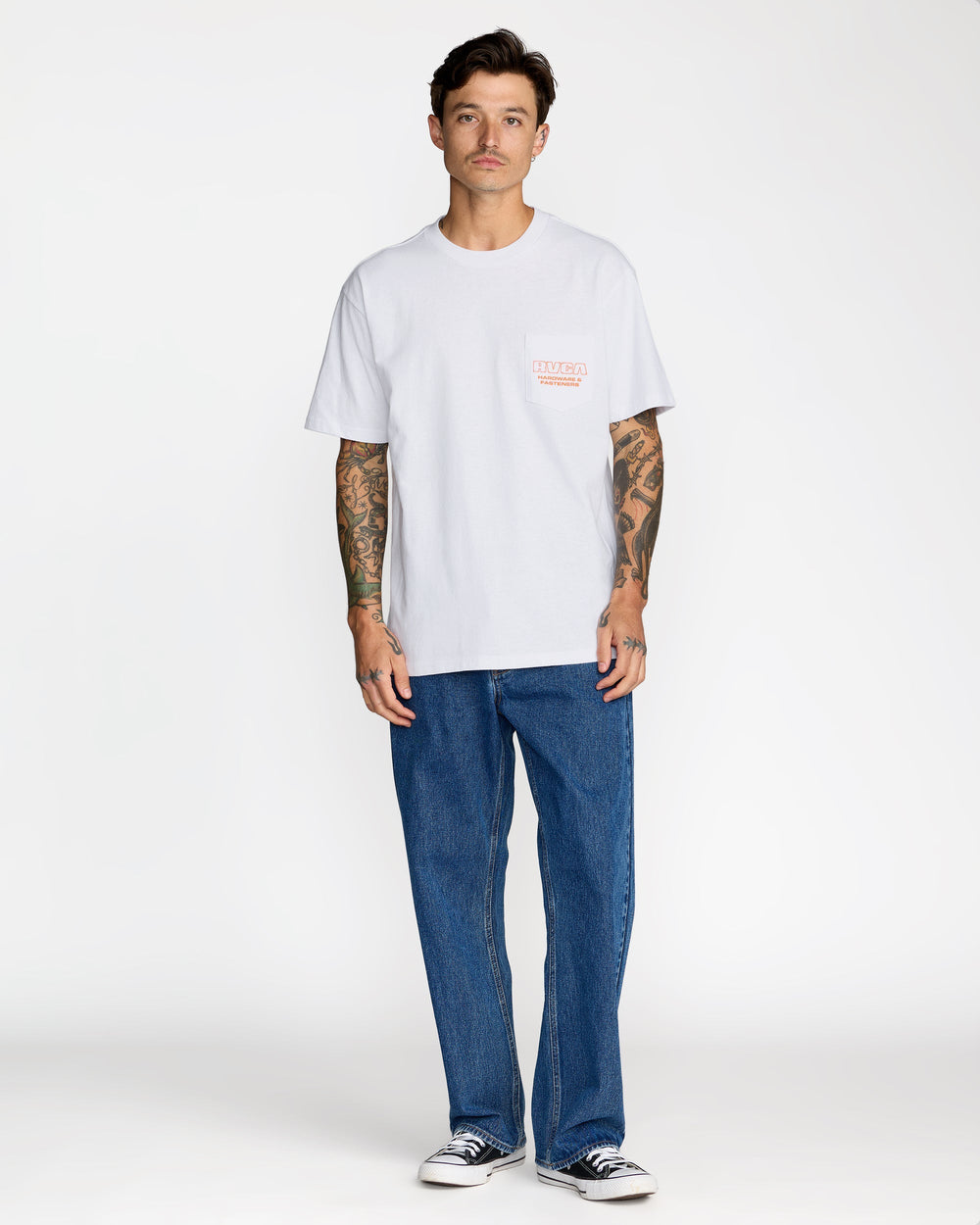RVCA Fasteners Pocket Short Sleeve Tee - White | RVCA outlet