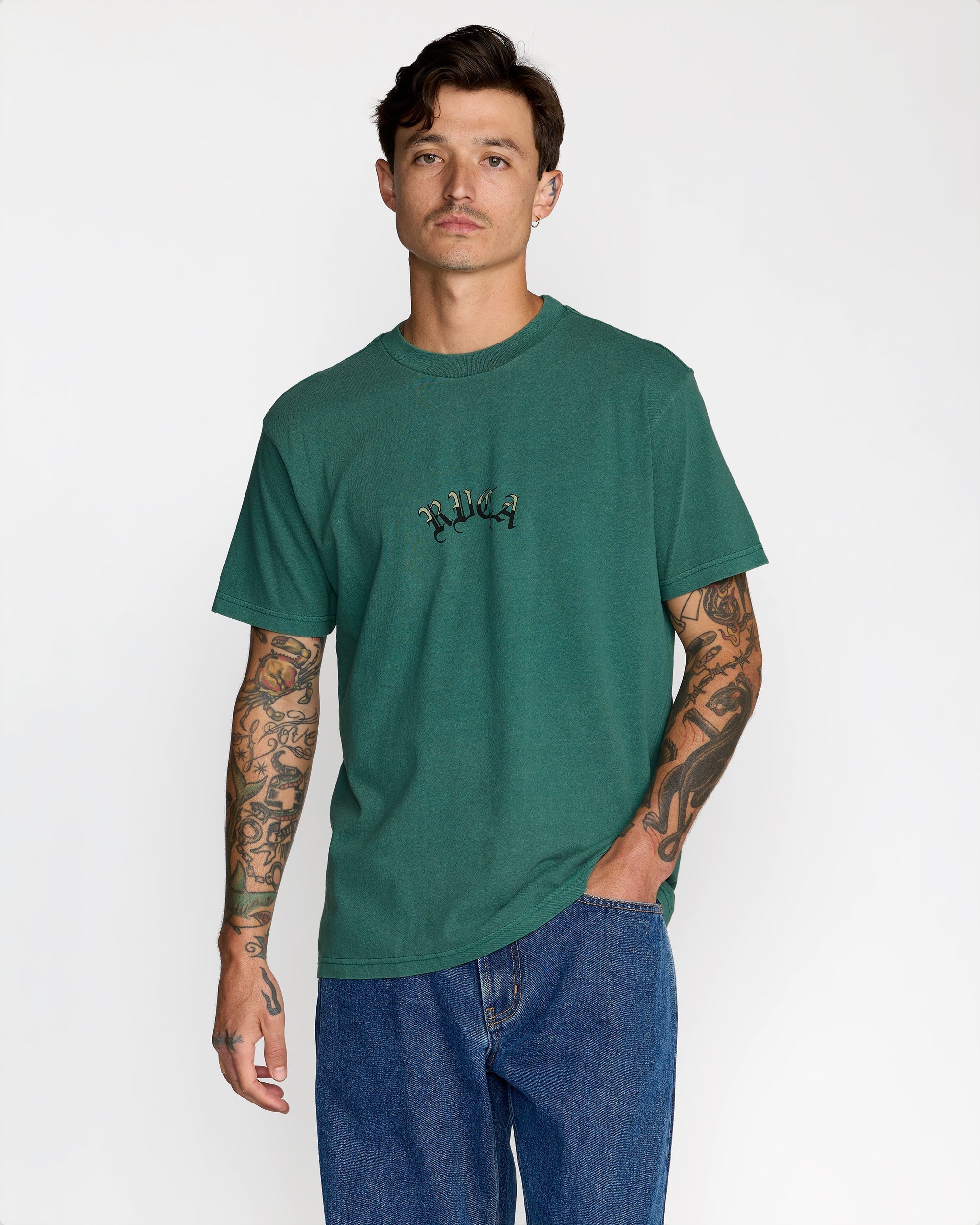 Olde Rvca Short Sleeve Tee - Grass Green | RVCA sale