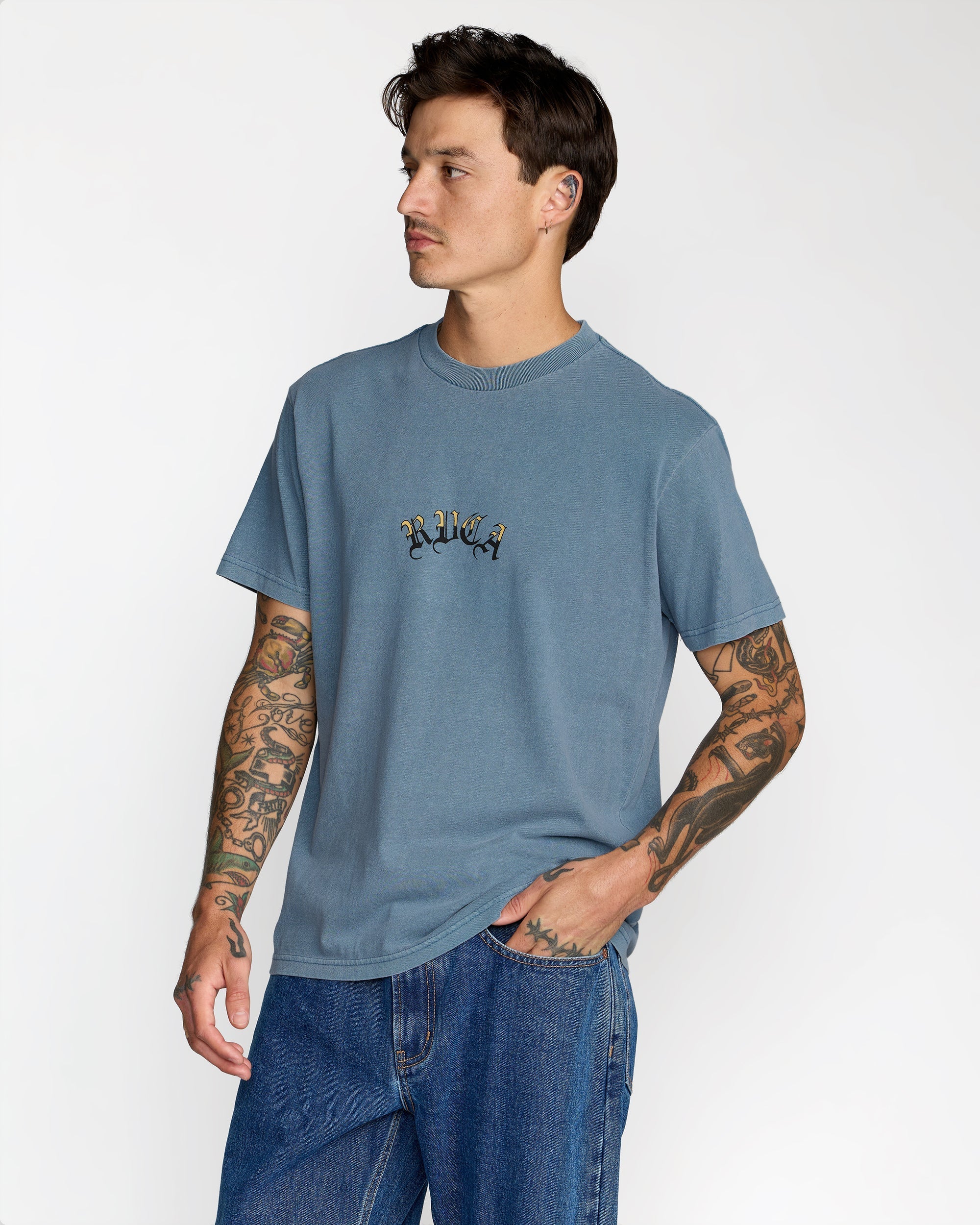 Olde Rvca Short Sleeve Tee - Vintage Navy | RVCA discount