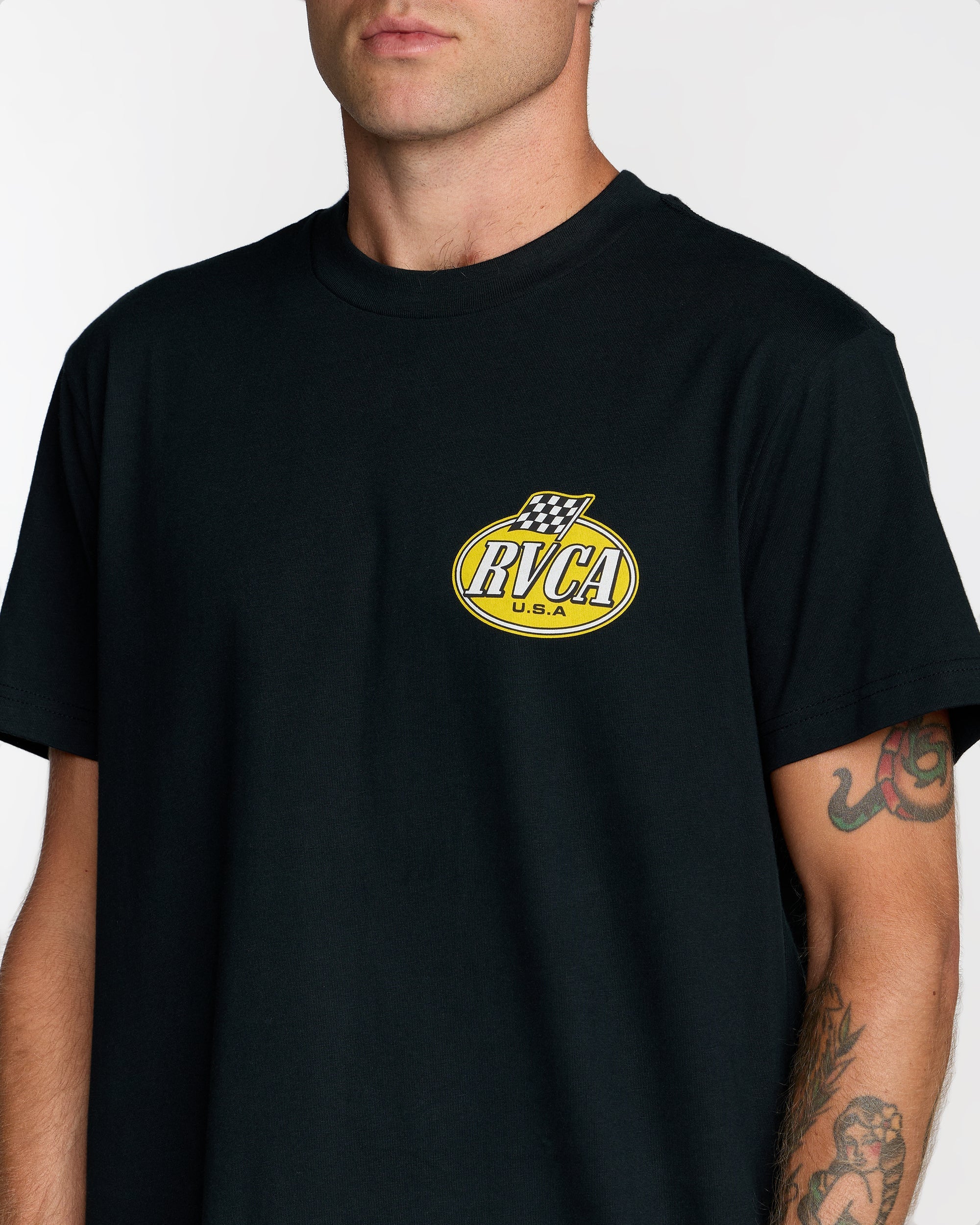Speed Check Short Sleeve Tee - Black | RVCA sale