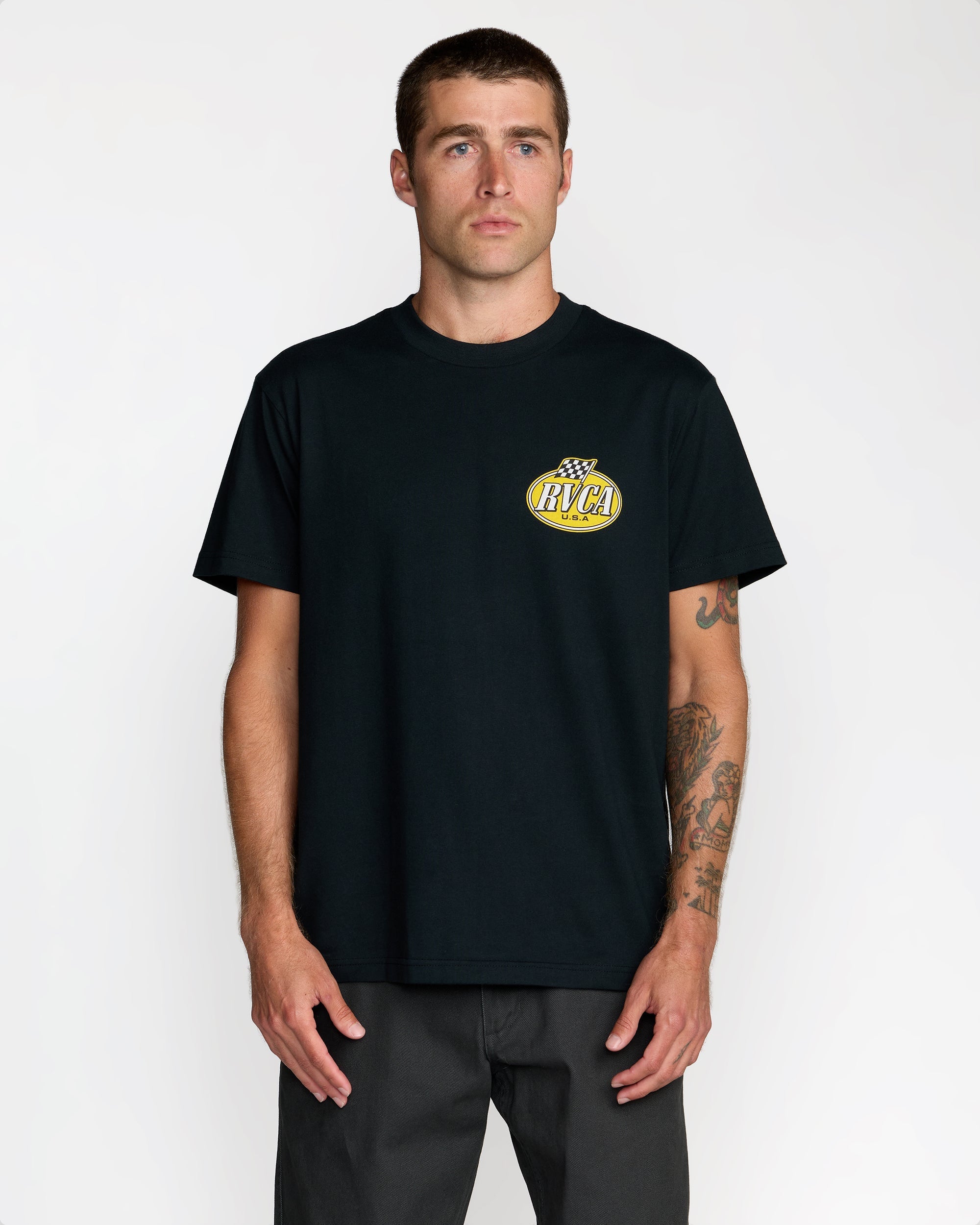 Speed Check Short Sleeve Tee - Black | RVCA sale