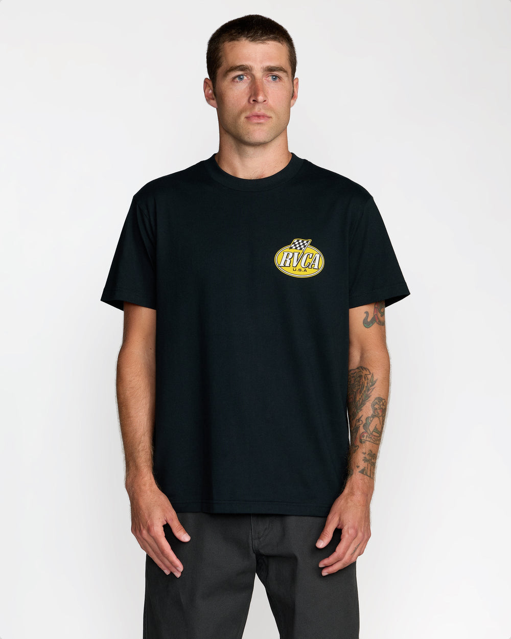 Speed Check Short Sleeve Tee - Black | RVCA sale