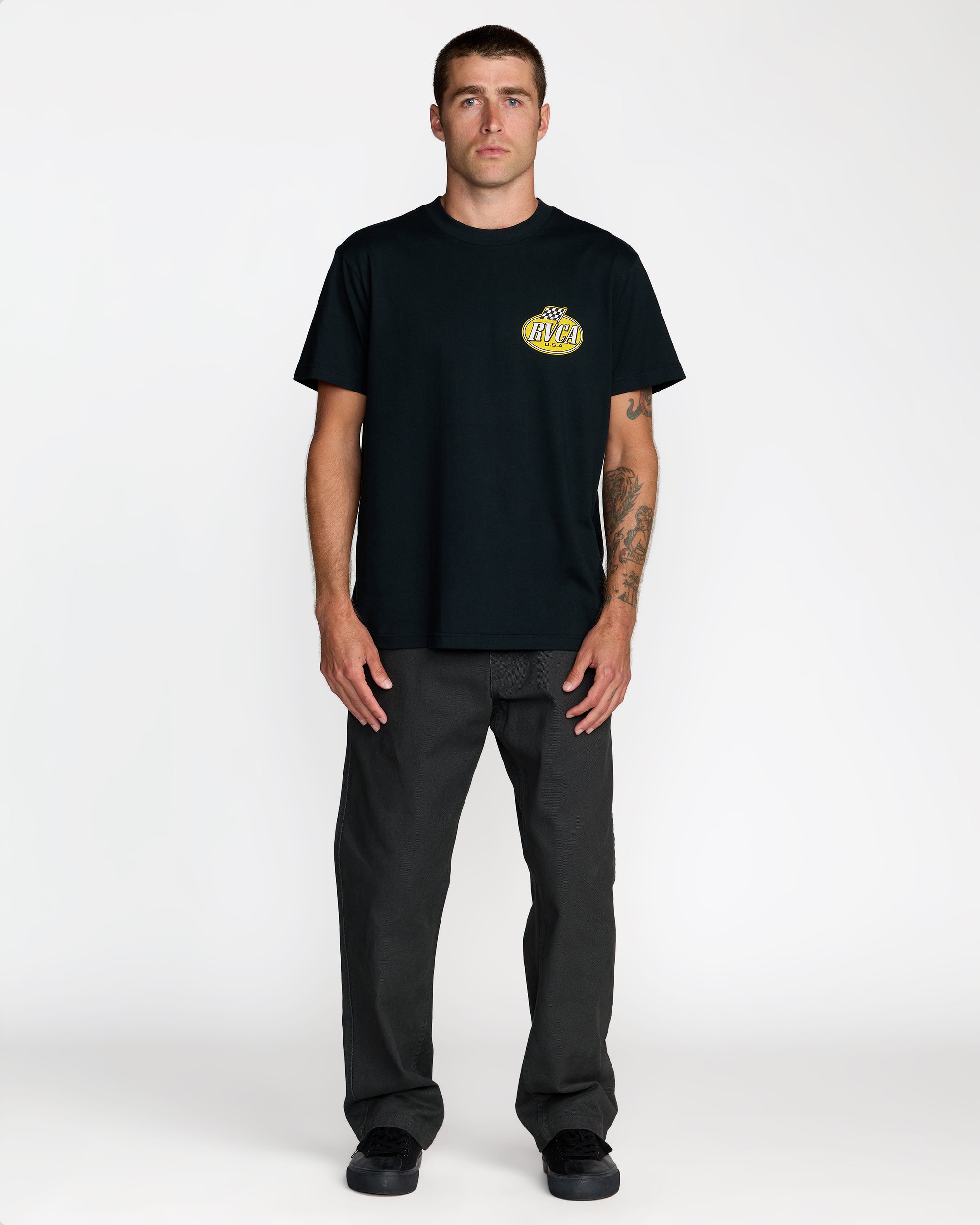 Speed Check Short Sleeve Tee - Black | RVCA sale
