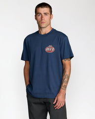 Speed Check Short Sleeve Tee - Moody Blue | RVCA on sale