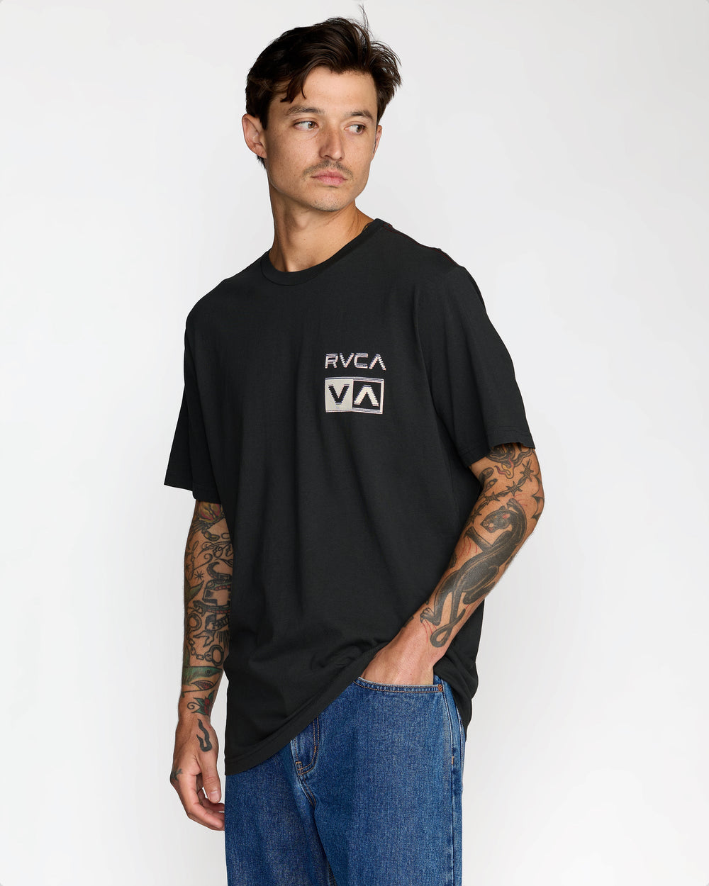 Glitch Short Sleeve Tee - Pirate Black | RVCA sale