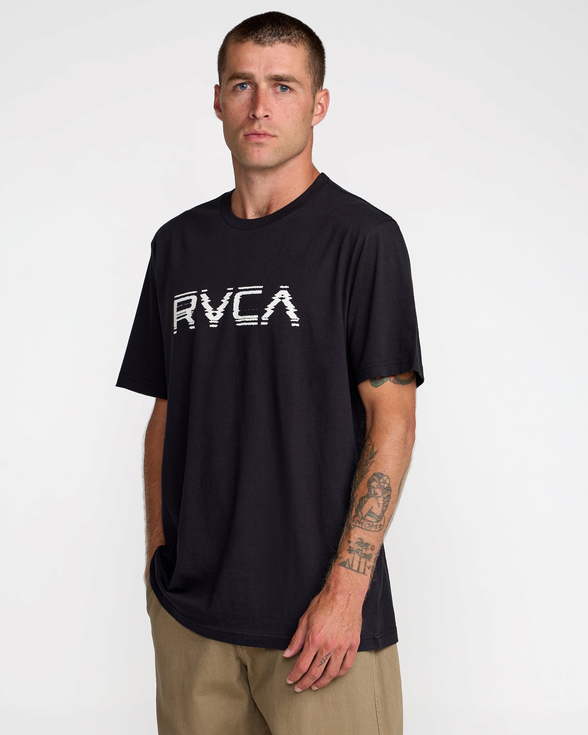 Big RVCA Glitch Short Sleeve Tee - Black | RVCA discount