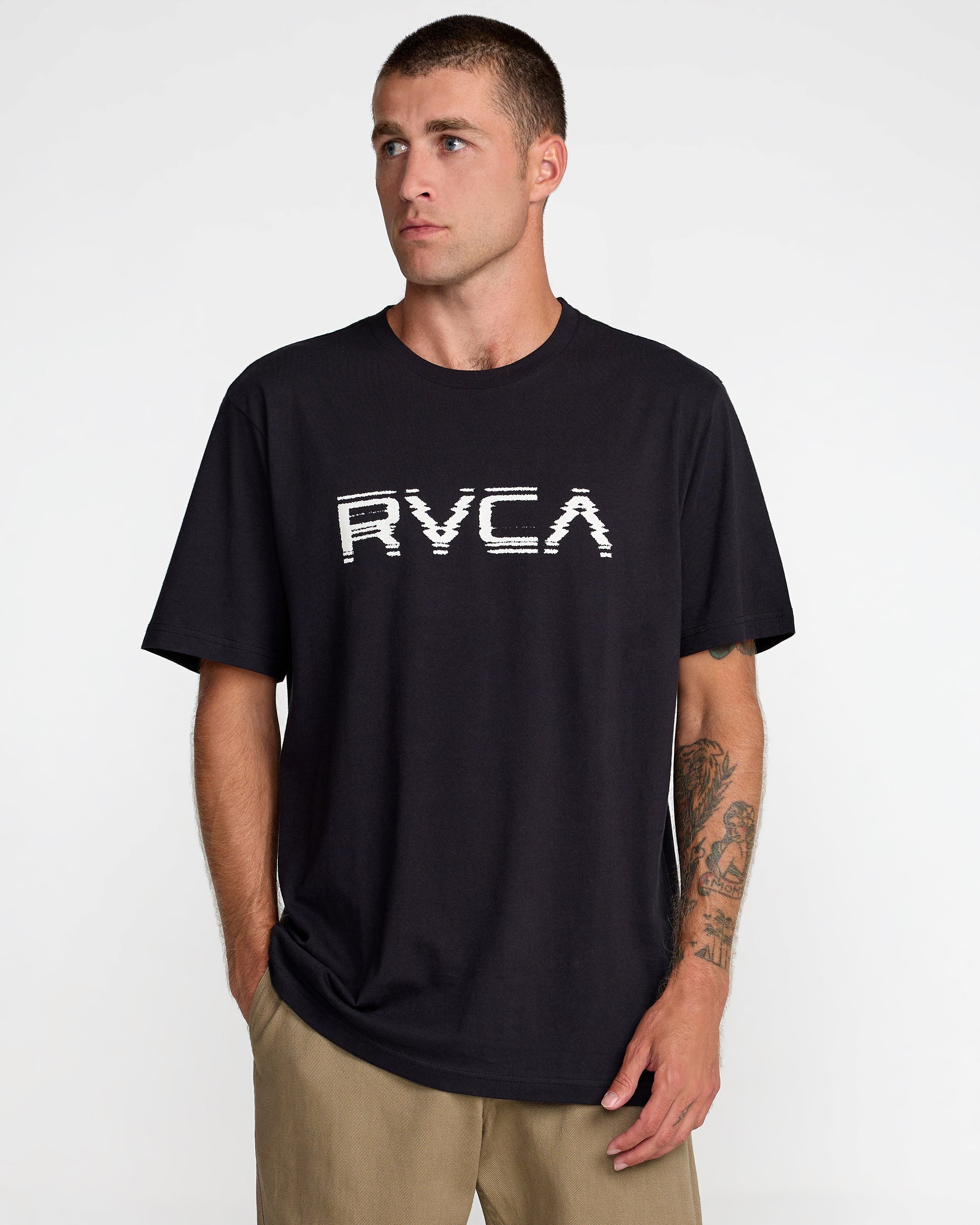 Big RVCA Glitch Short Sleeve Tee - Black | RVCA discount