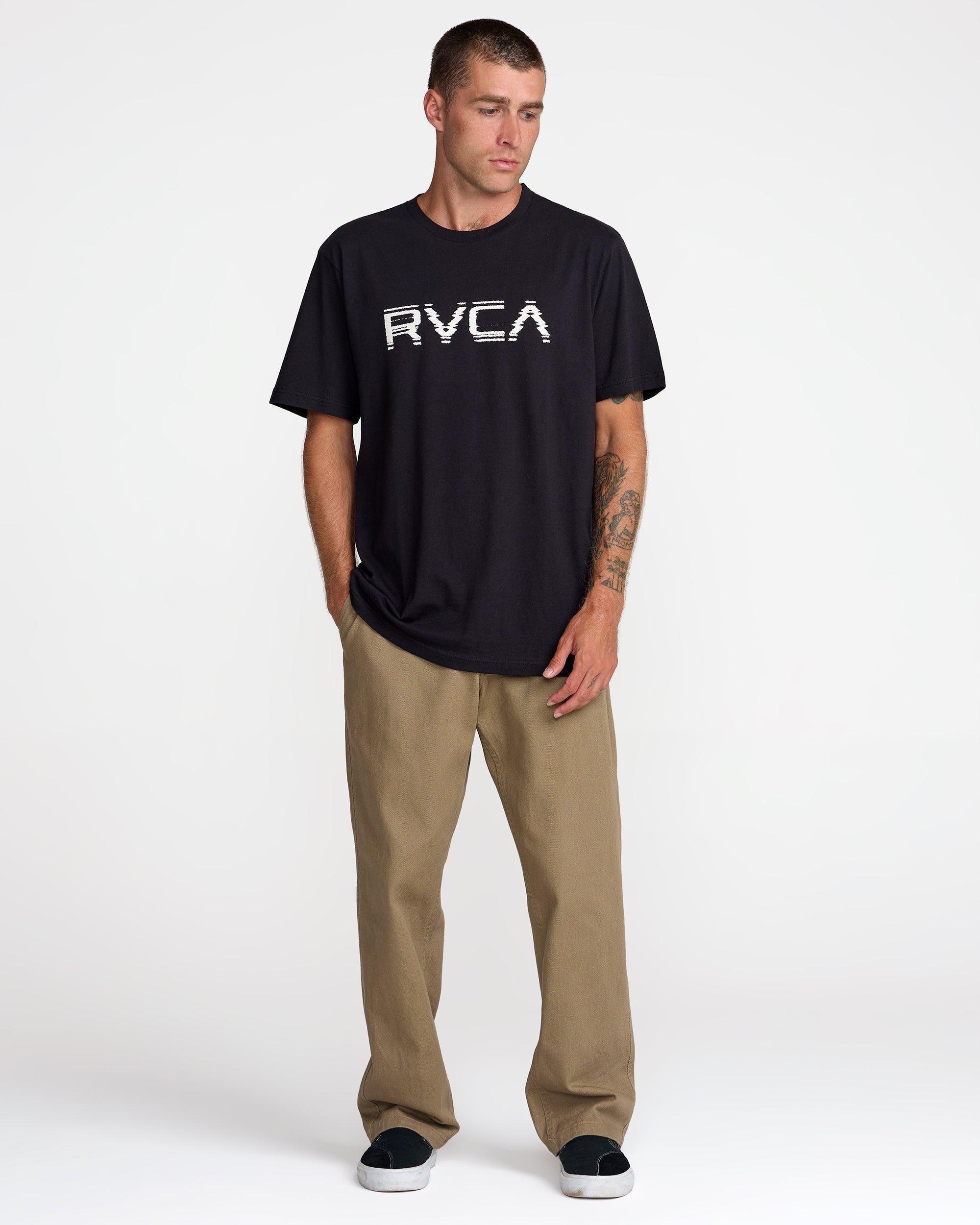 Big RVCA Glitch Short Sleeve Tee - Black | RVCA discount