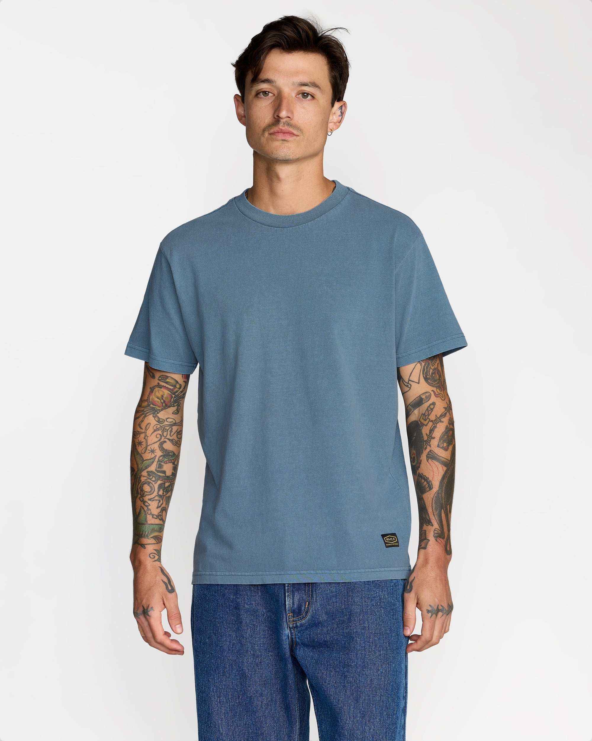Midweight Label Short Sleeve Tee - Vintage Navy | RVCA online