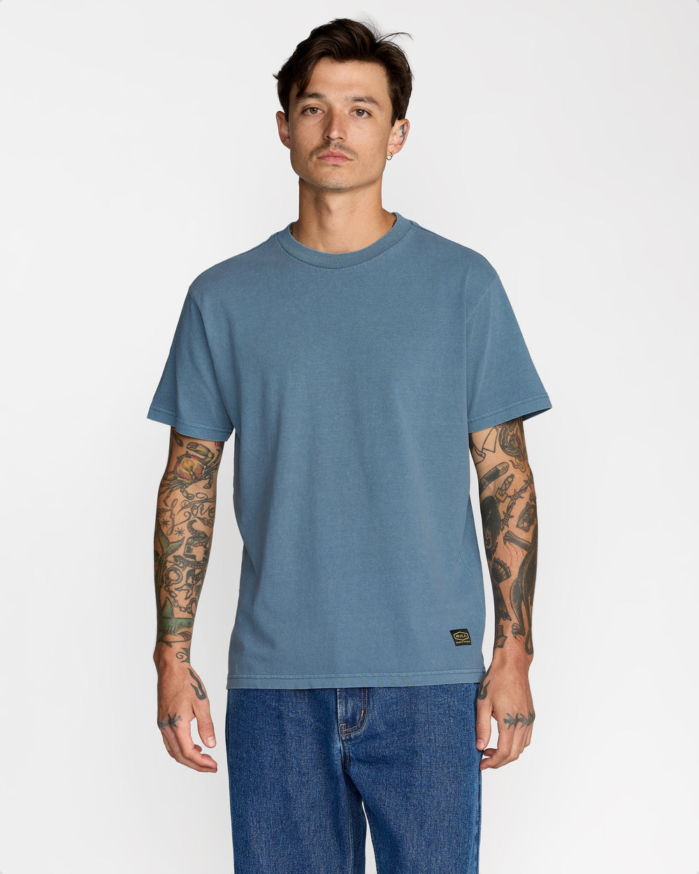 Midweight Label Short Sleeve Tee - Vintage Navy | RVCA online