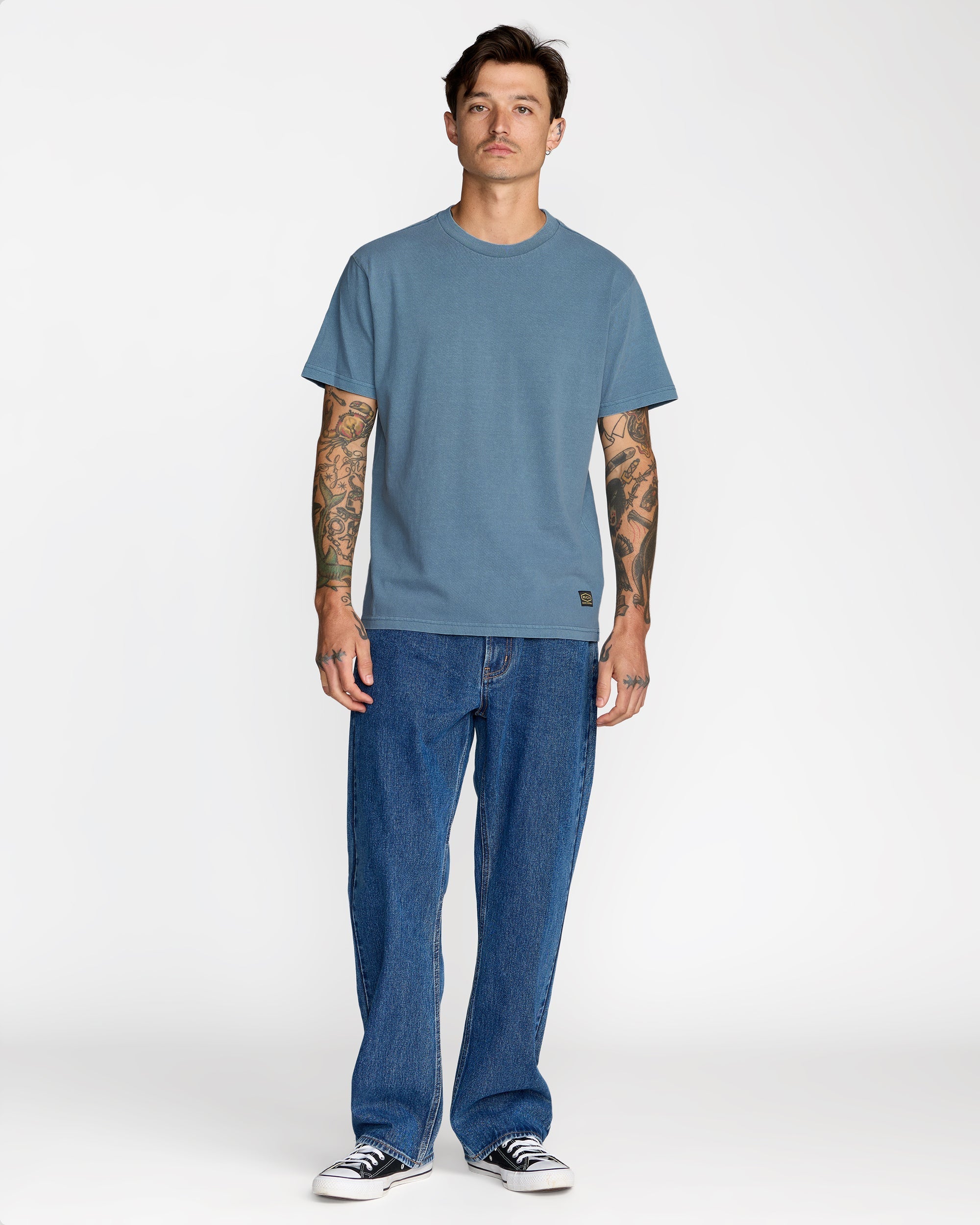 Midweight Label Short Sleeve Tee - Vintage Navy | RVCA online