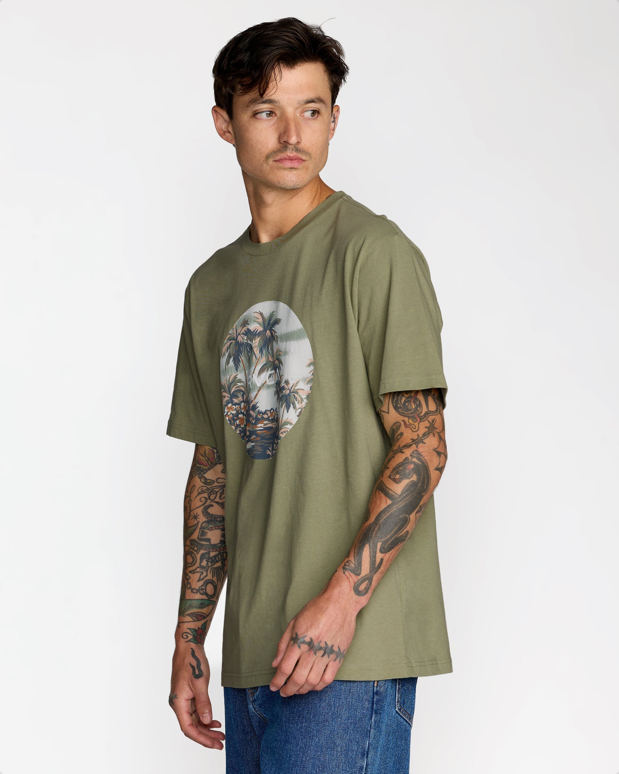 Motors Short Sleeve Tee - Ranger Green | RVCA for sale