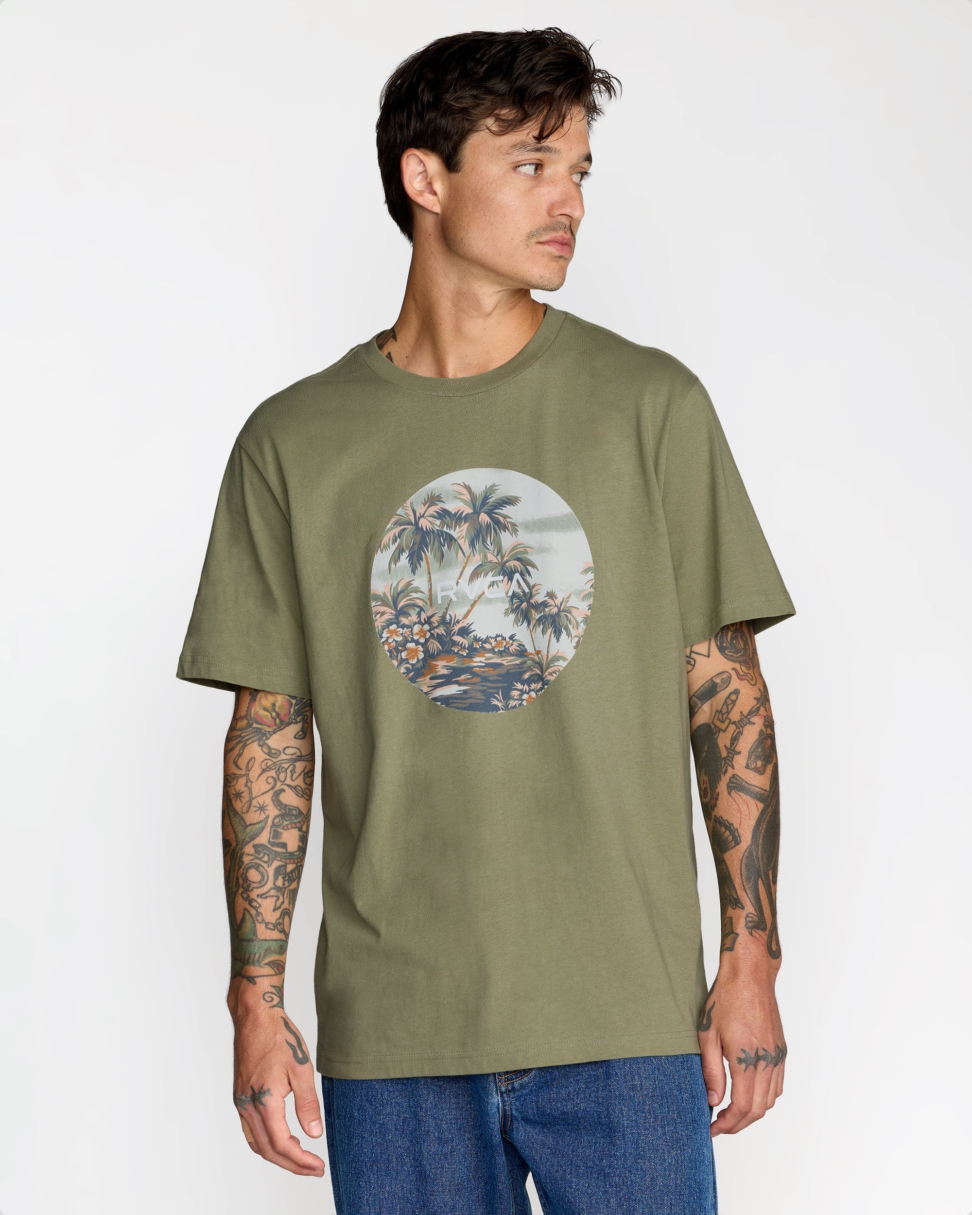 Motors Short Sleeve Tee - Ranger Green | RVCA for sale