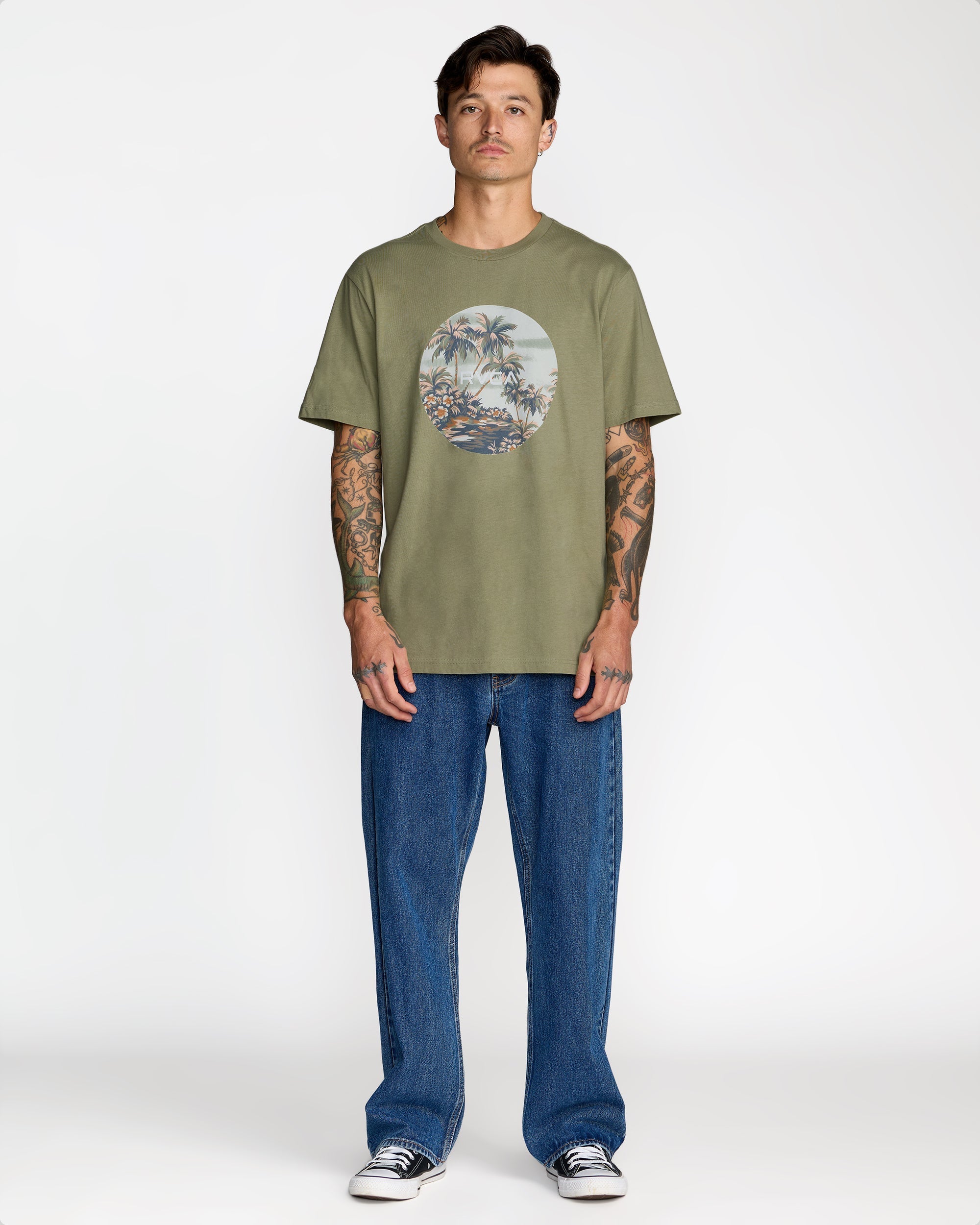 Motors Short Sleeve Tee - Ranger Green | RVCA for sale